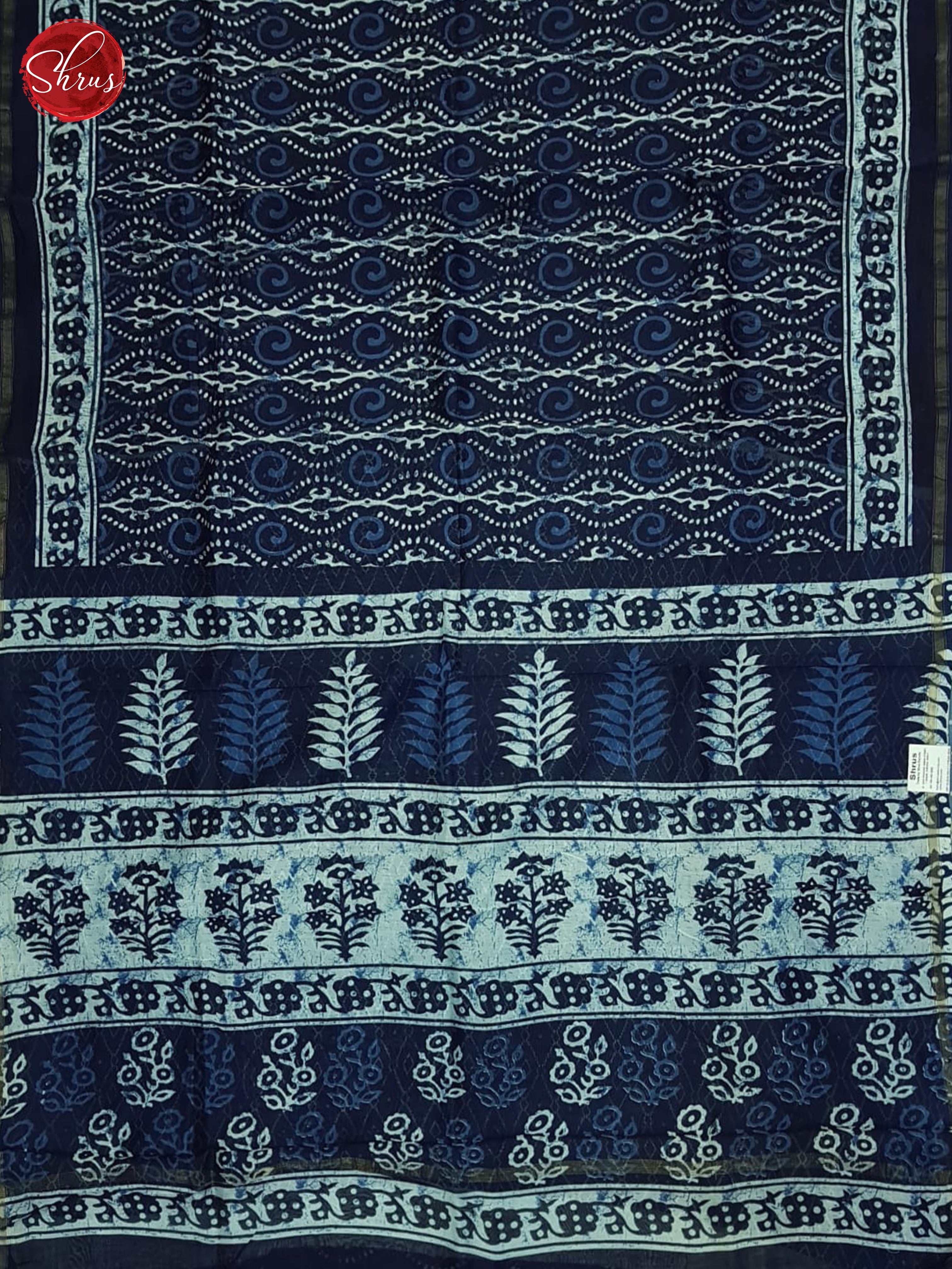 Blue(Single Tone)- maheshwari Silk Cotton saree - Shop on ShrusEternity.com