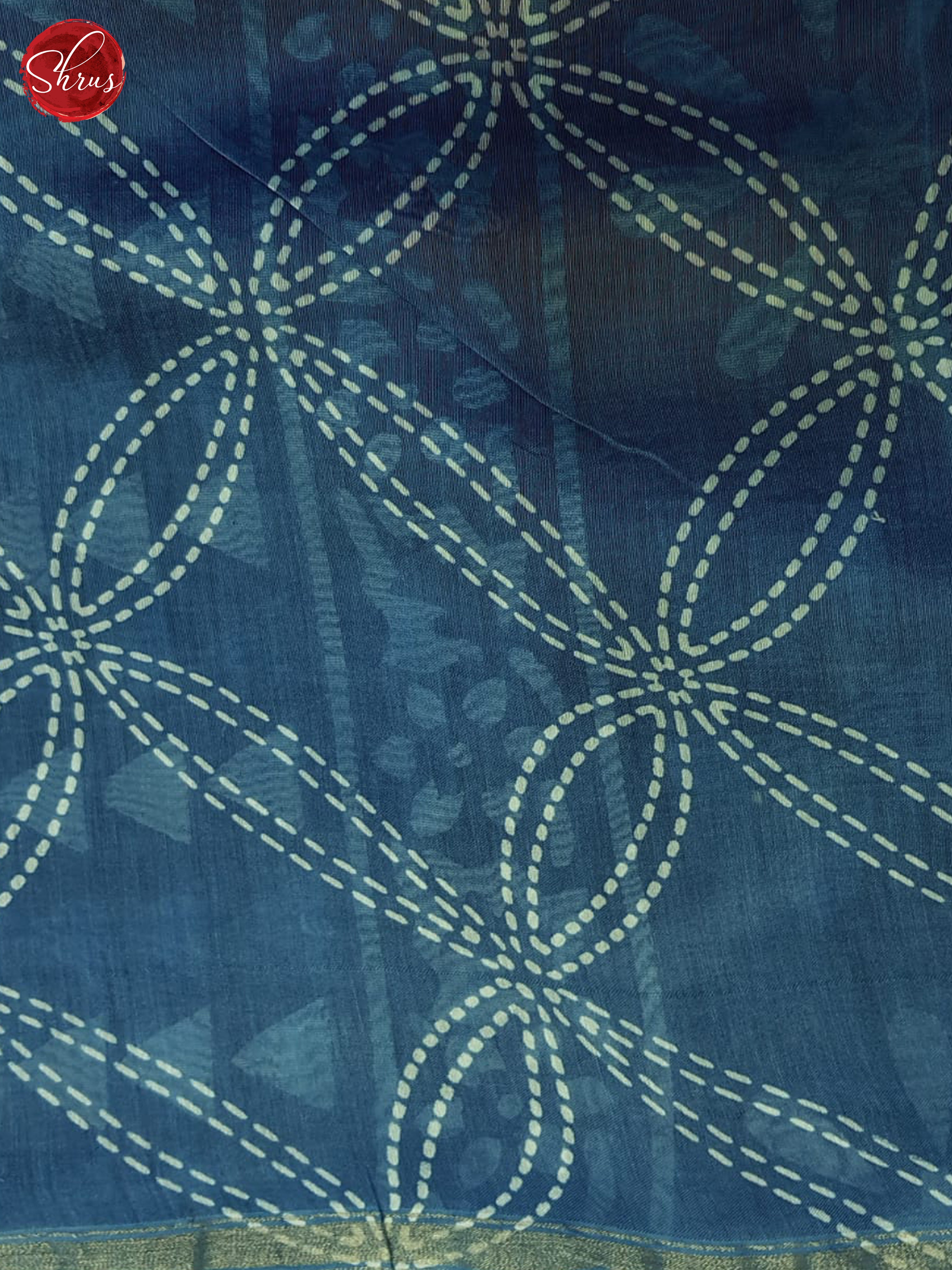 Blue(single tone)-Maheshwari Silk Cotton Saree - Shop on ShrusEternity.com