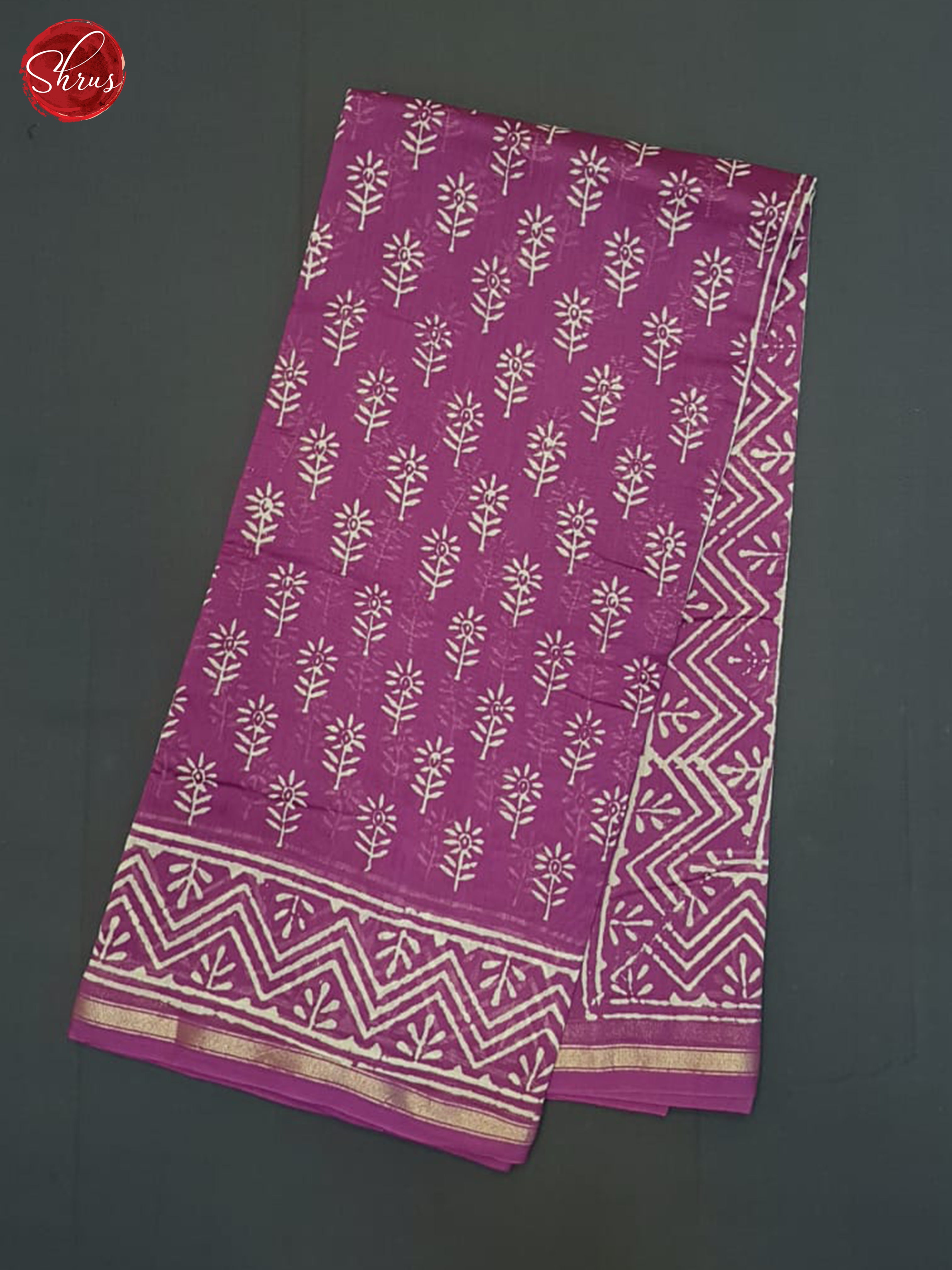 Pink(Single Tone)-Maheshwari Silk Cotton Saree - Shop on ShrusEternity.com