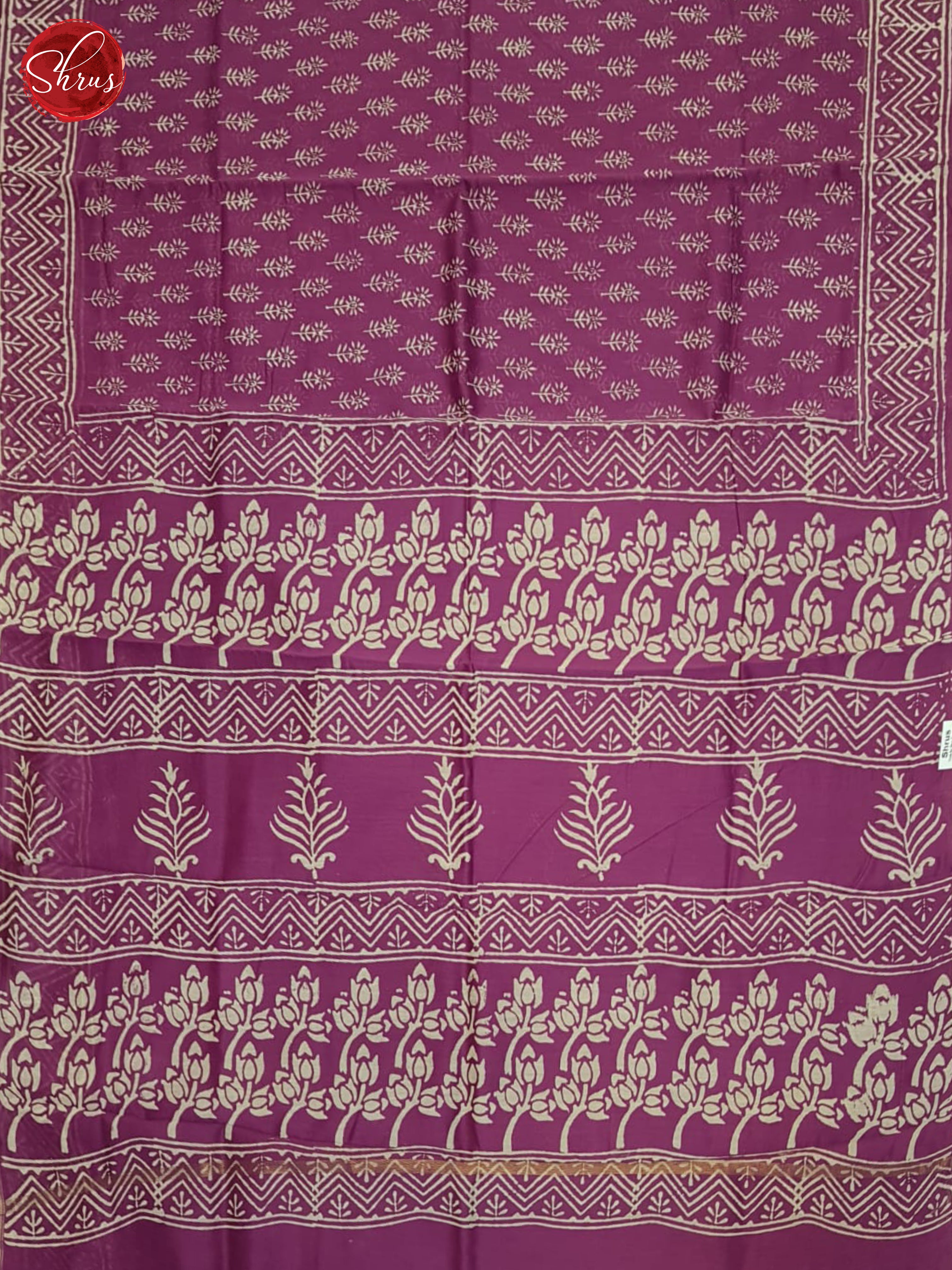 Pink(Single Tone)-Maheshwari Silk Cotton Saree - Shop on ShrusEternity.com