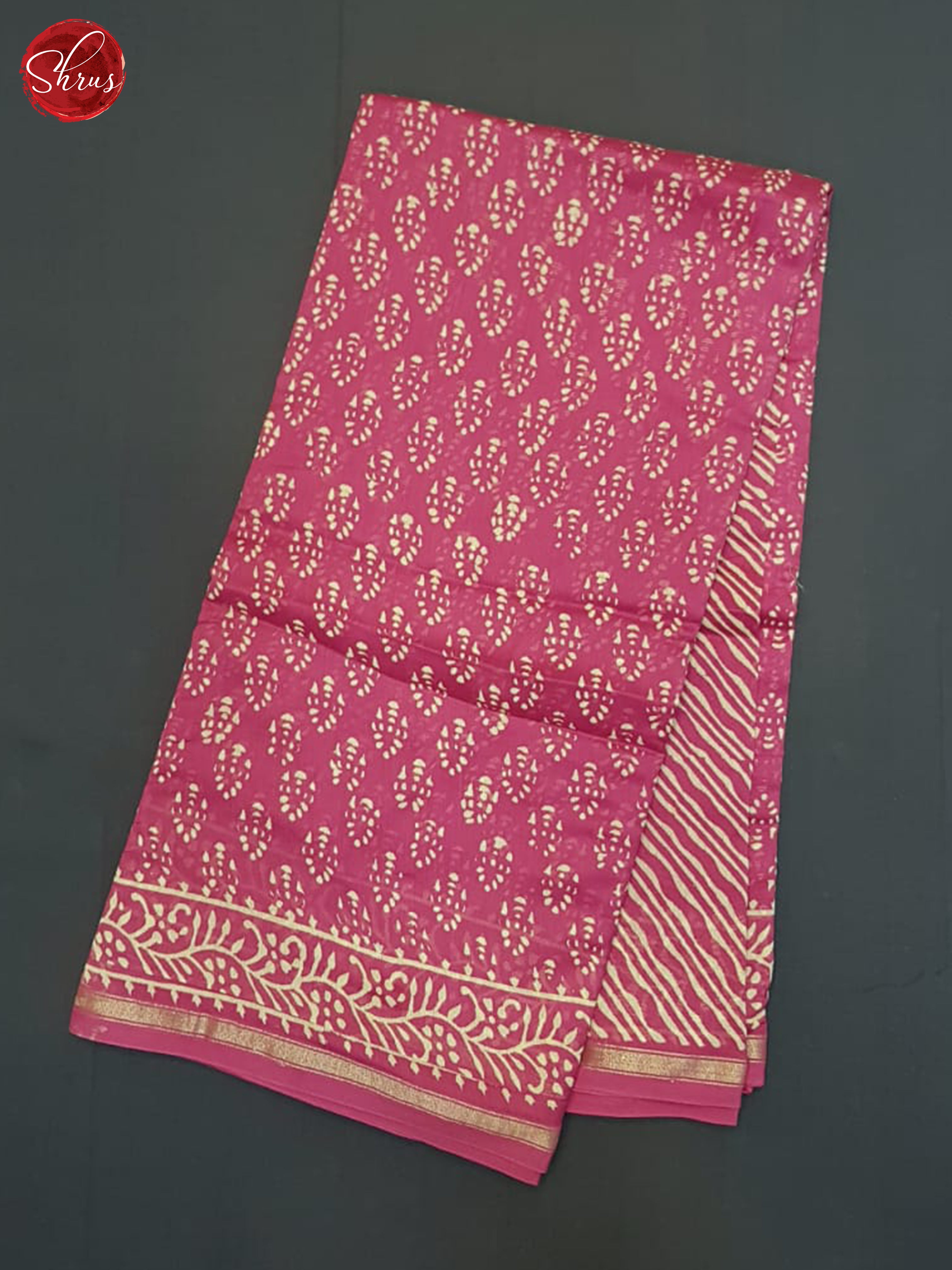 Pink(Single Tone)- Maheshwari Silk Cotton Saree - Shop on ShrusEternity.com