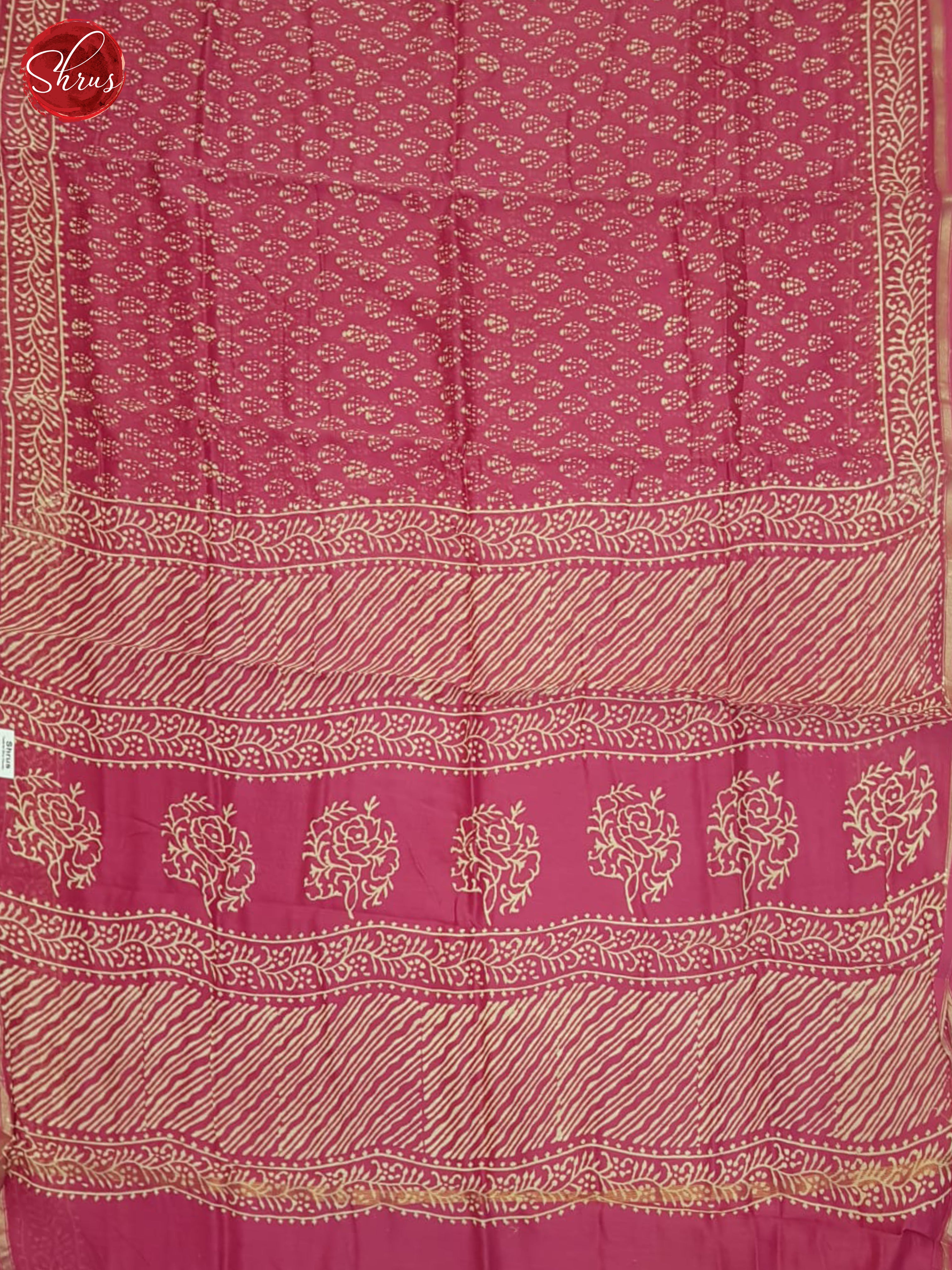 Pink(Single Tone)- Maheshwari Silk Cotton Saree - Shop on ShrusEternity.com