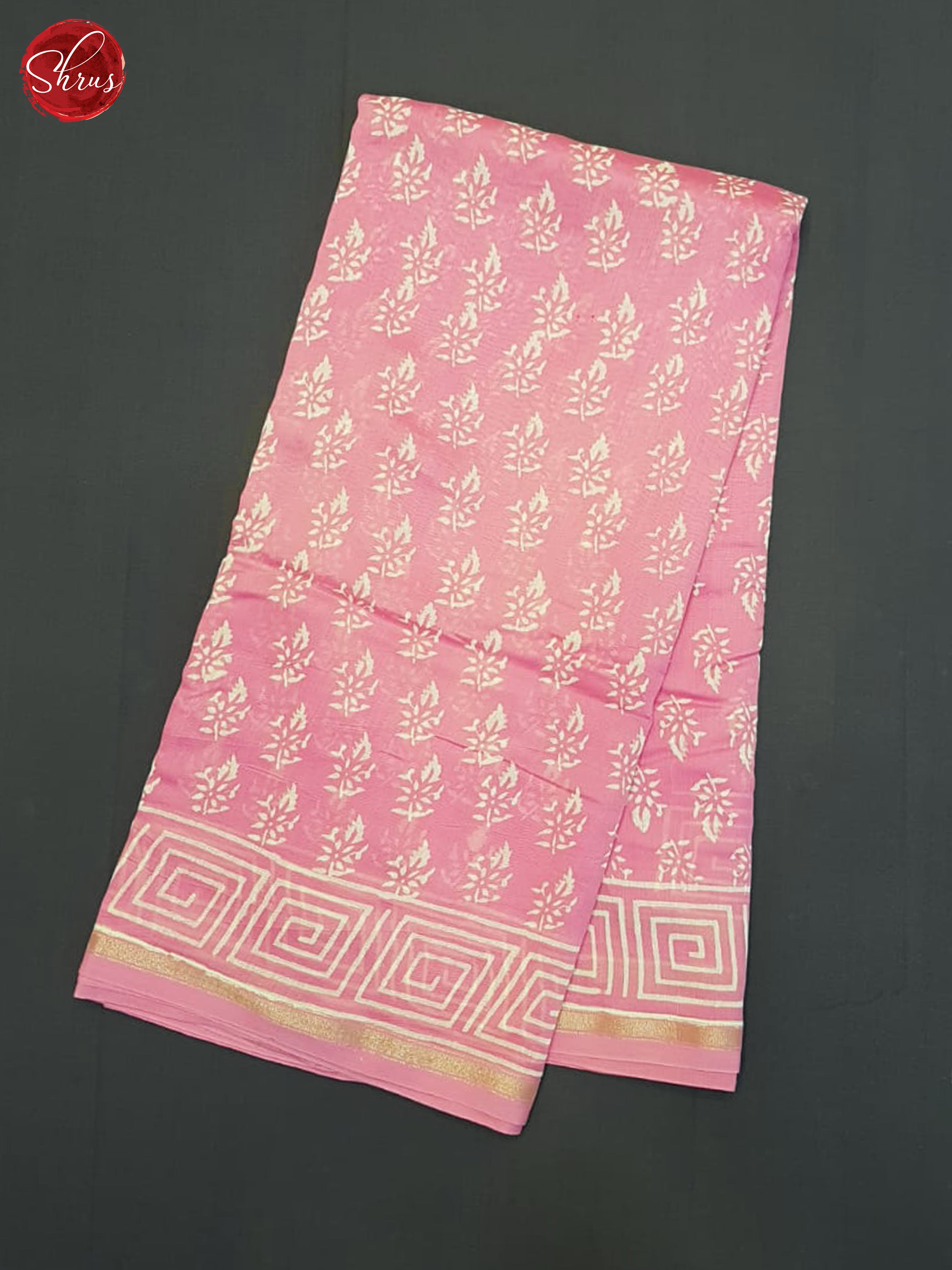 Pink(Single Tone)- Maheshwari Silk Cotton Saree - Shop on ShrusEternity.com