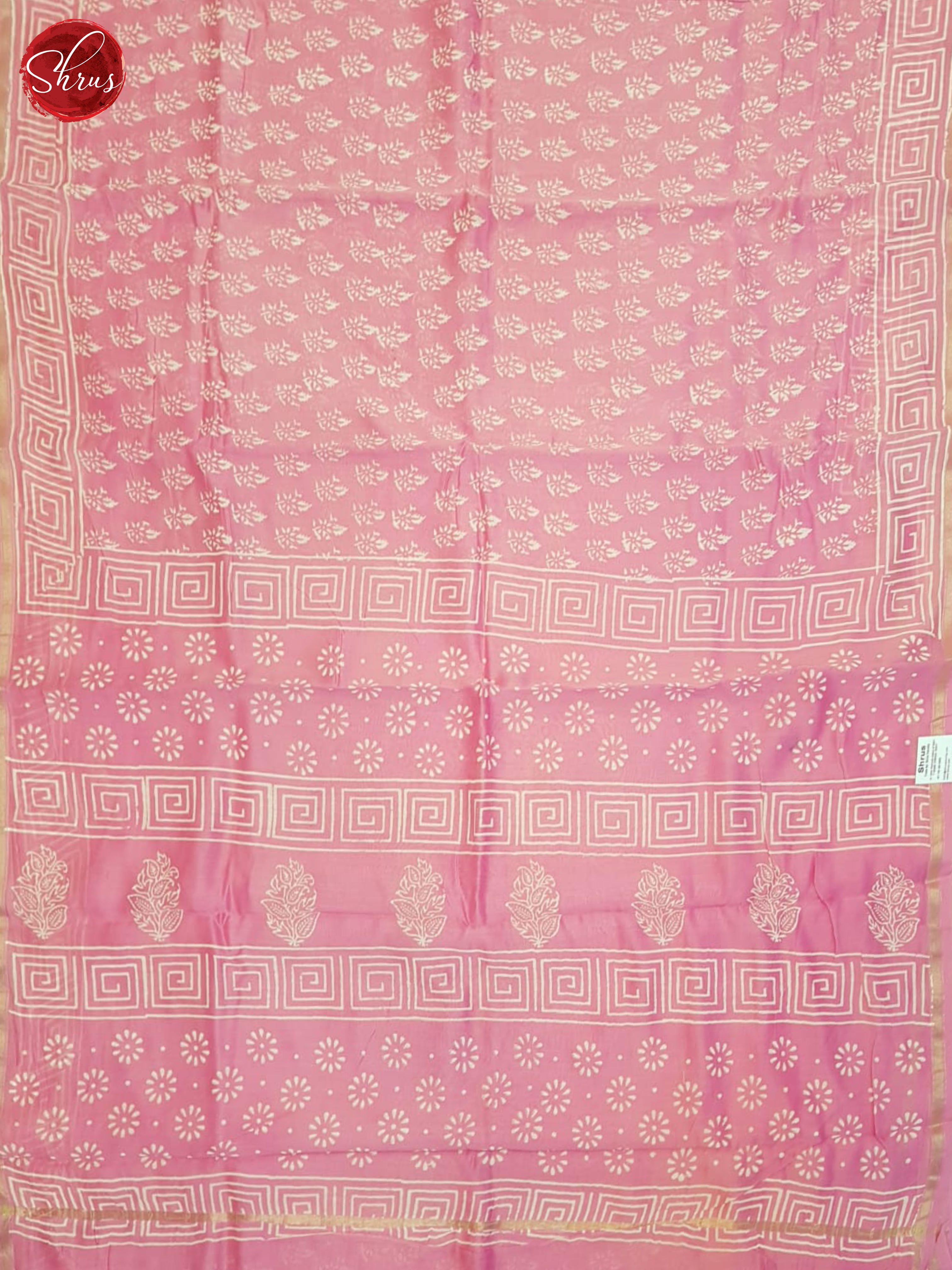 Pink(Single Tone)- Maheshwari Silk Cotton Saree - Shop on ShrusEternity.com