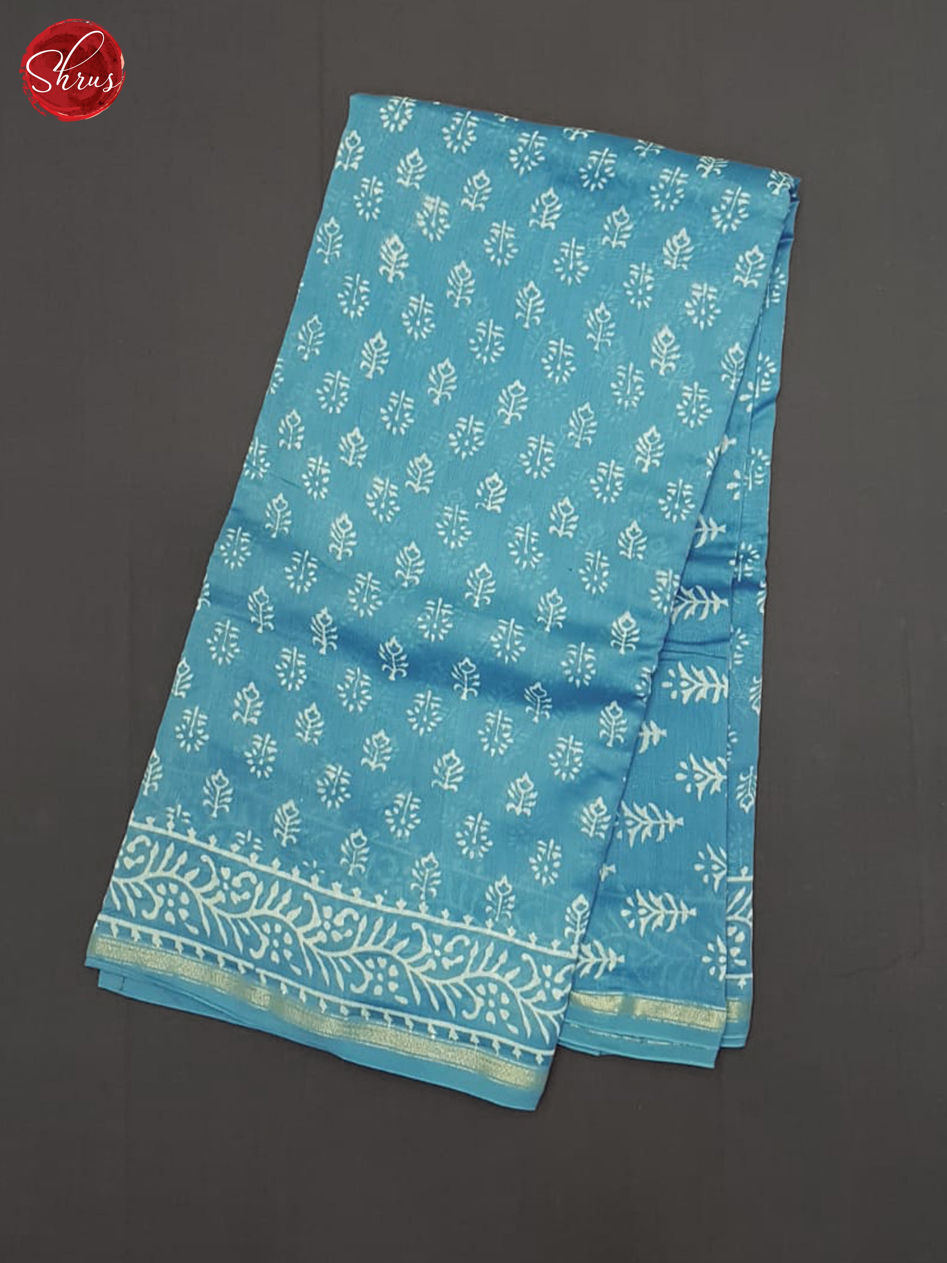 Blue(Single tone)-Maheshwari Silk Cotton Saree - Shop on ShrusEternity.com