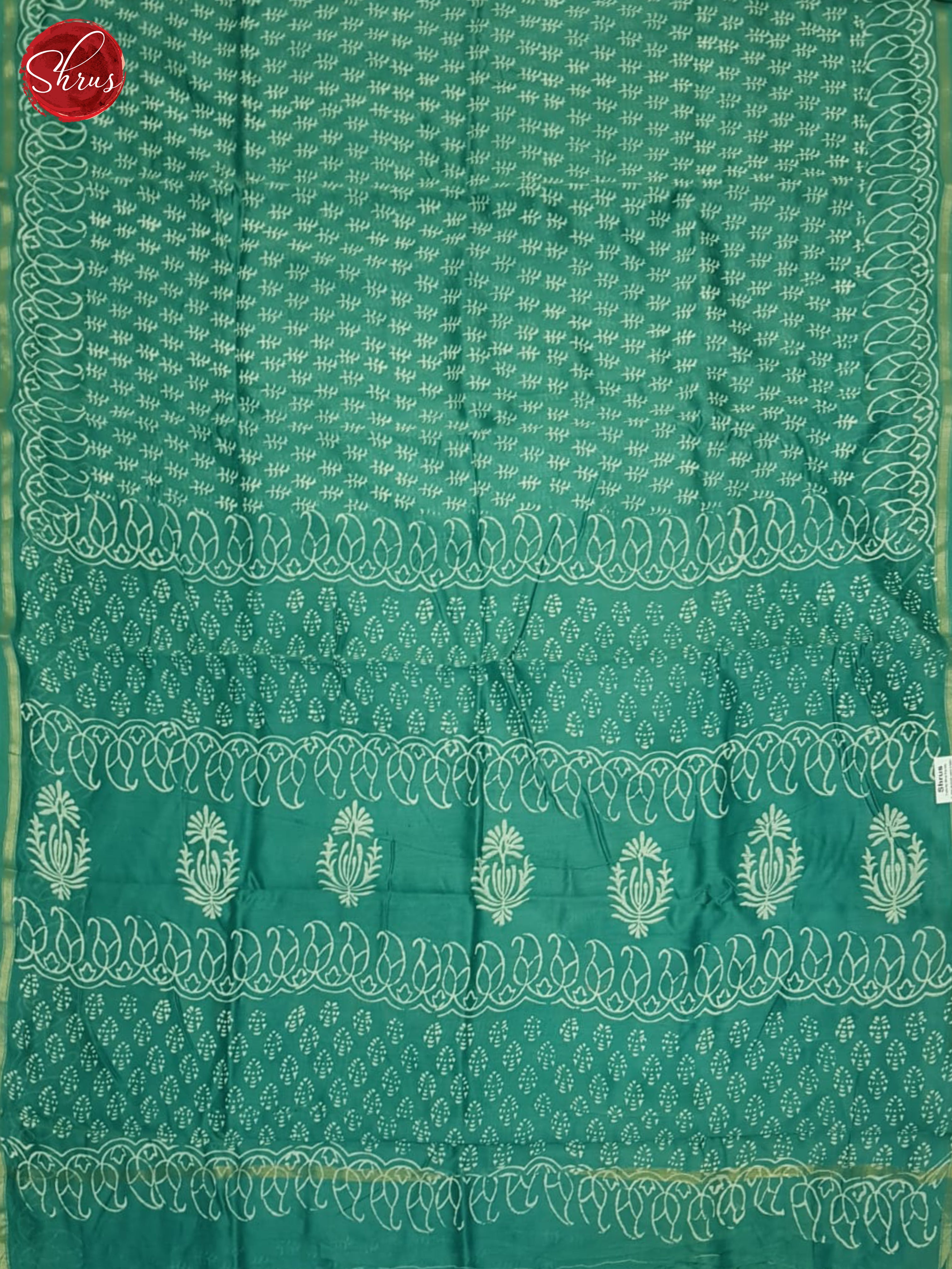 Green(Single Tone) - Maheshwari Silk Cotton Saree - Shop on ShrusEternity.com
