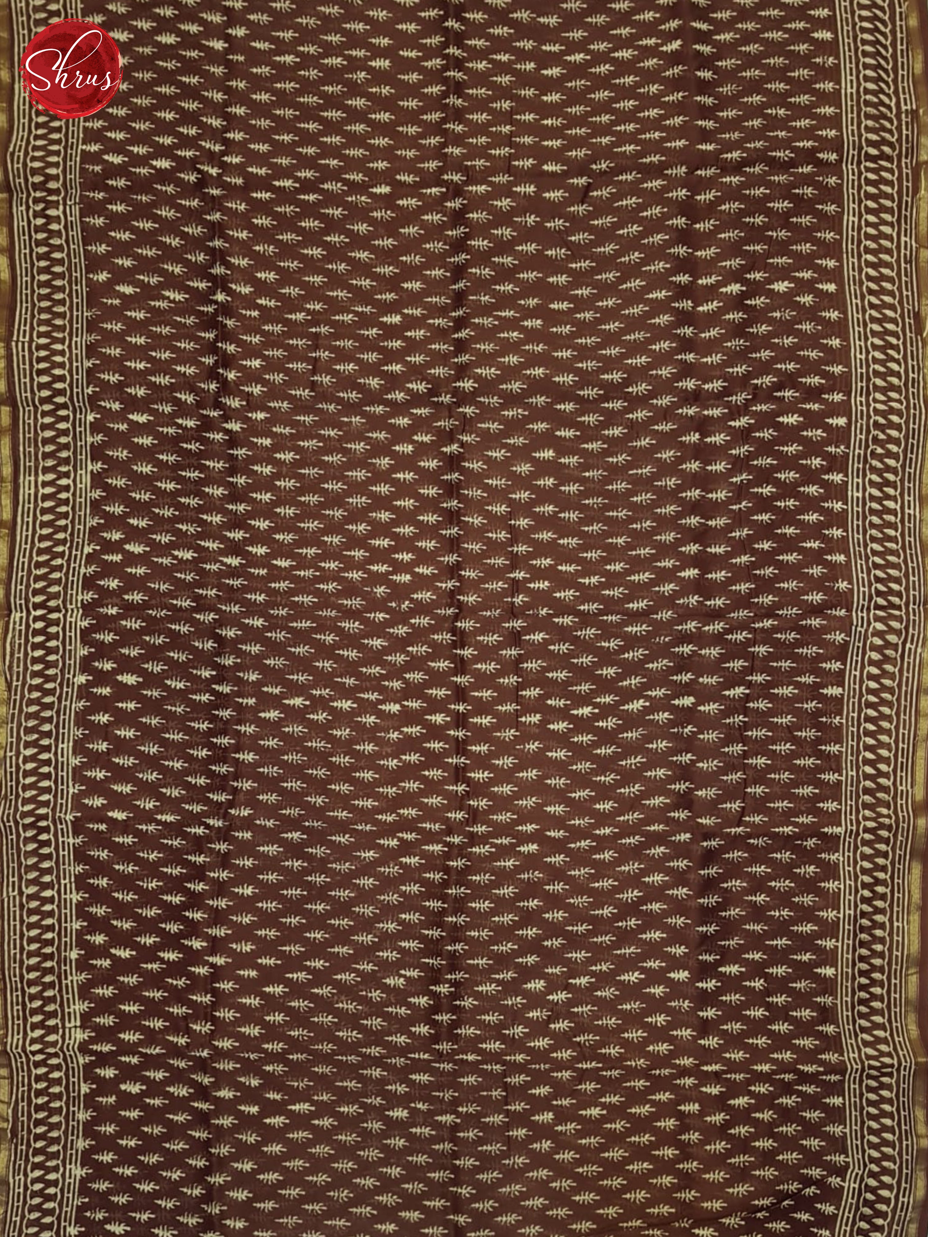 Brown(single tone)-Maheshwari Silk cotton saree - Shop on ShrusEternity.com