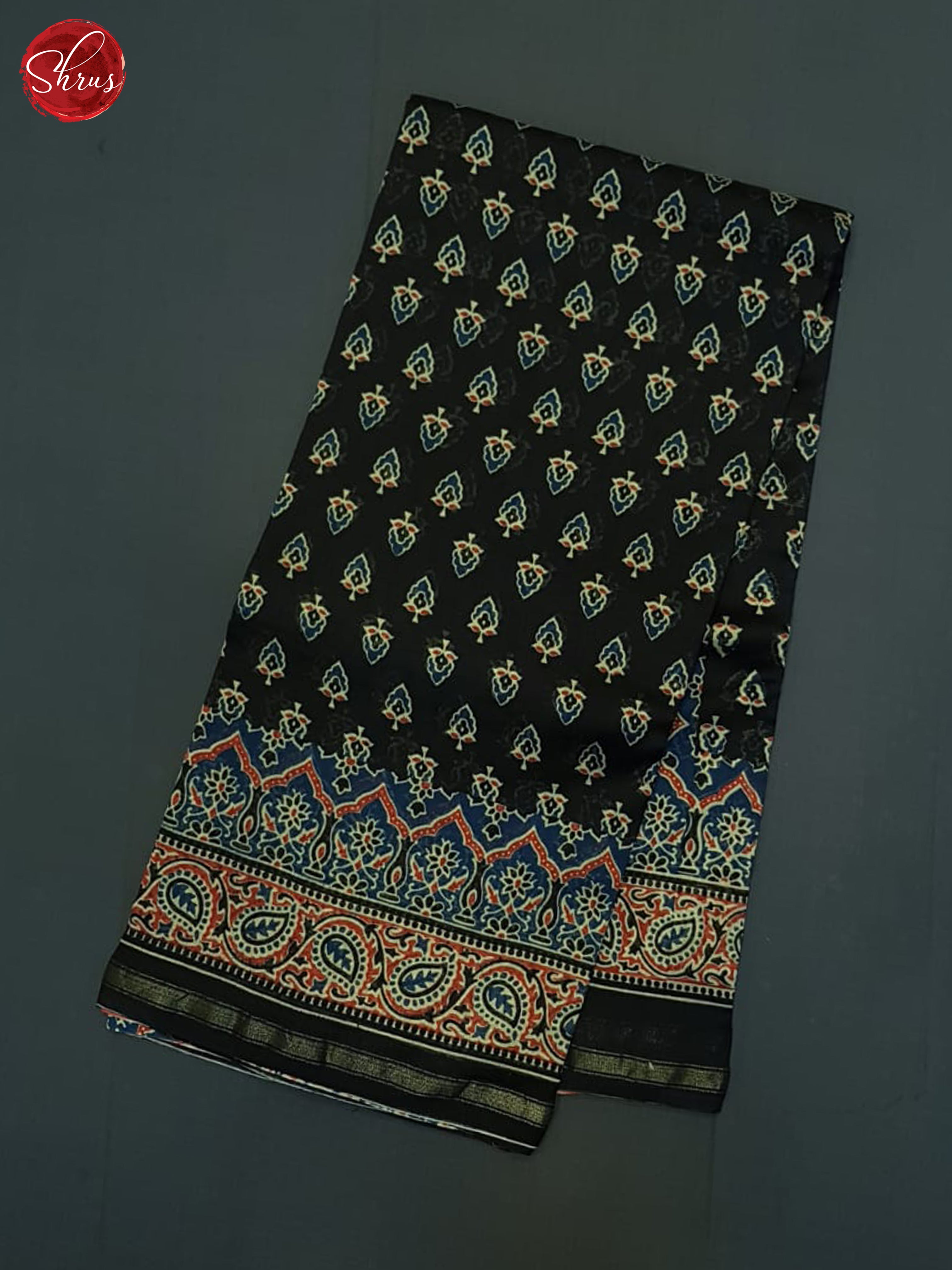 Black And Red- Maheswari Silk Cotton Saree - Shop on ShrusEternity.com