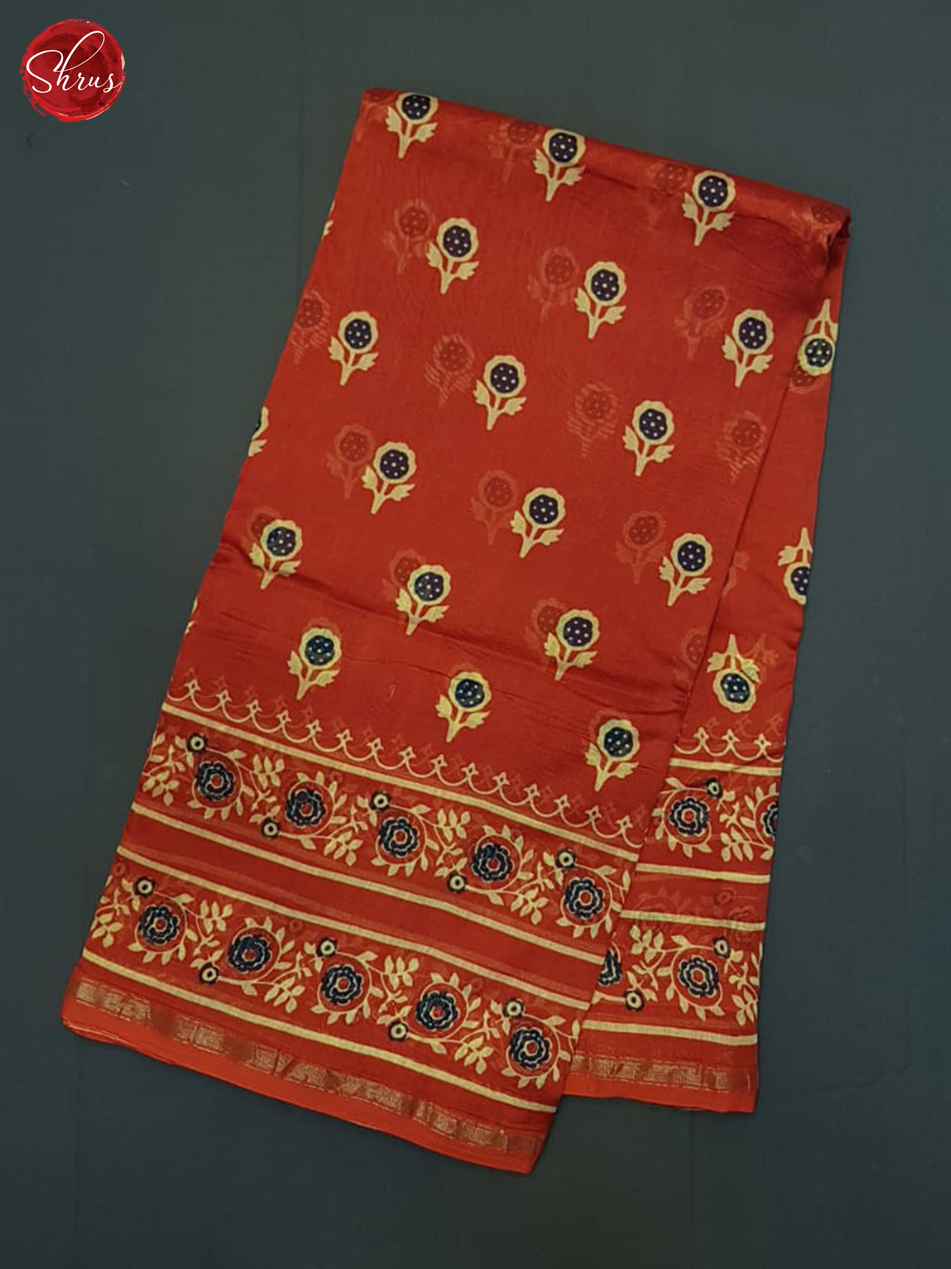 Red(Single Tone)- maheswari Silk Cotton Saree - Shop on ShrusEternity.com