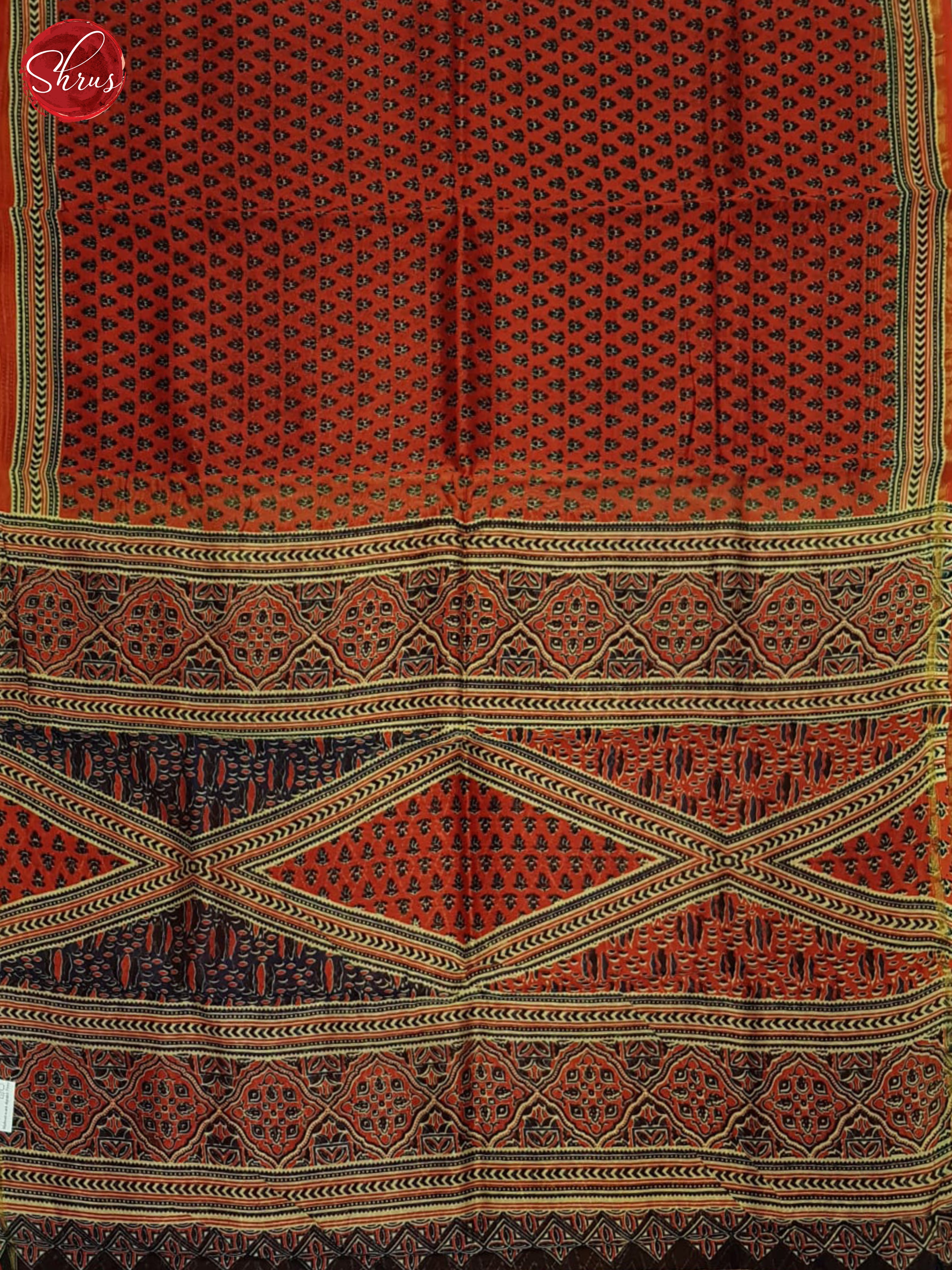 Red(Single tone)- Maheshwari Silk Cotton Saree - Shop on ShrusEternity.com