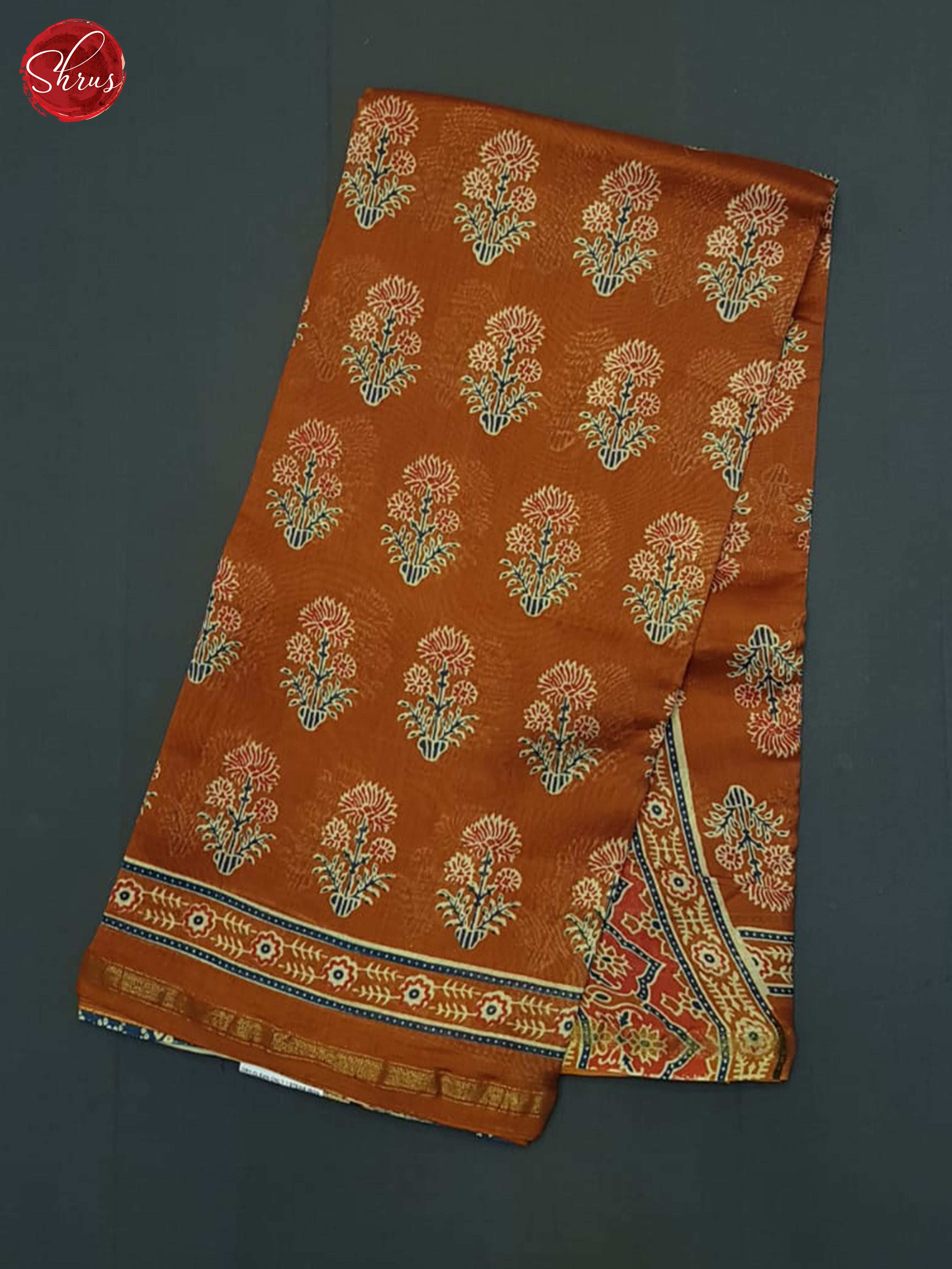 Honey And Blue- Maheshwari Silk Cotton saree