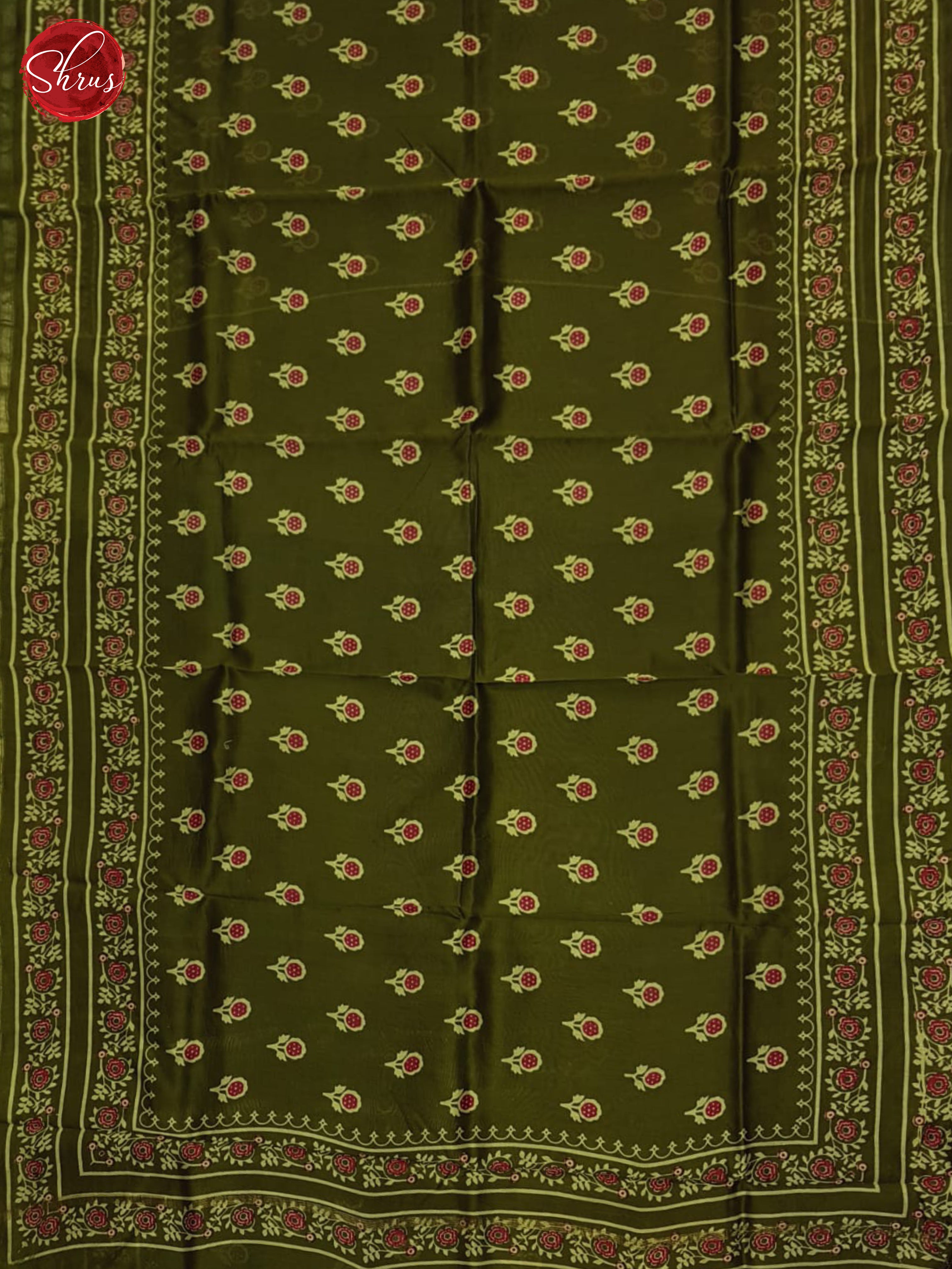 Green(Single Tone)- Maheshwari Silk Cotton Saree - Shop on ShrusEternity.com