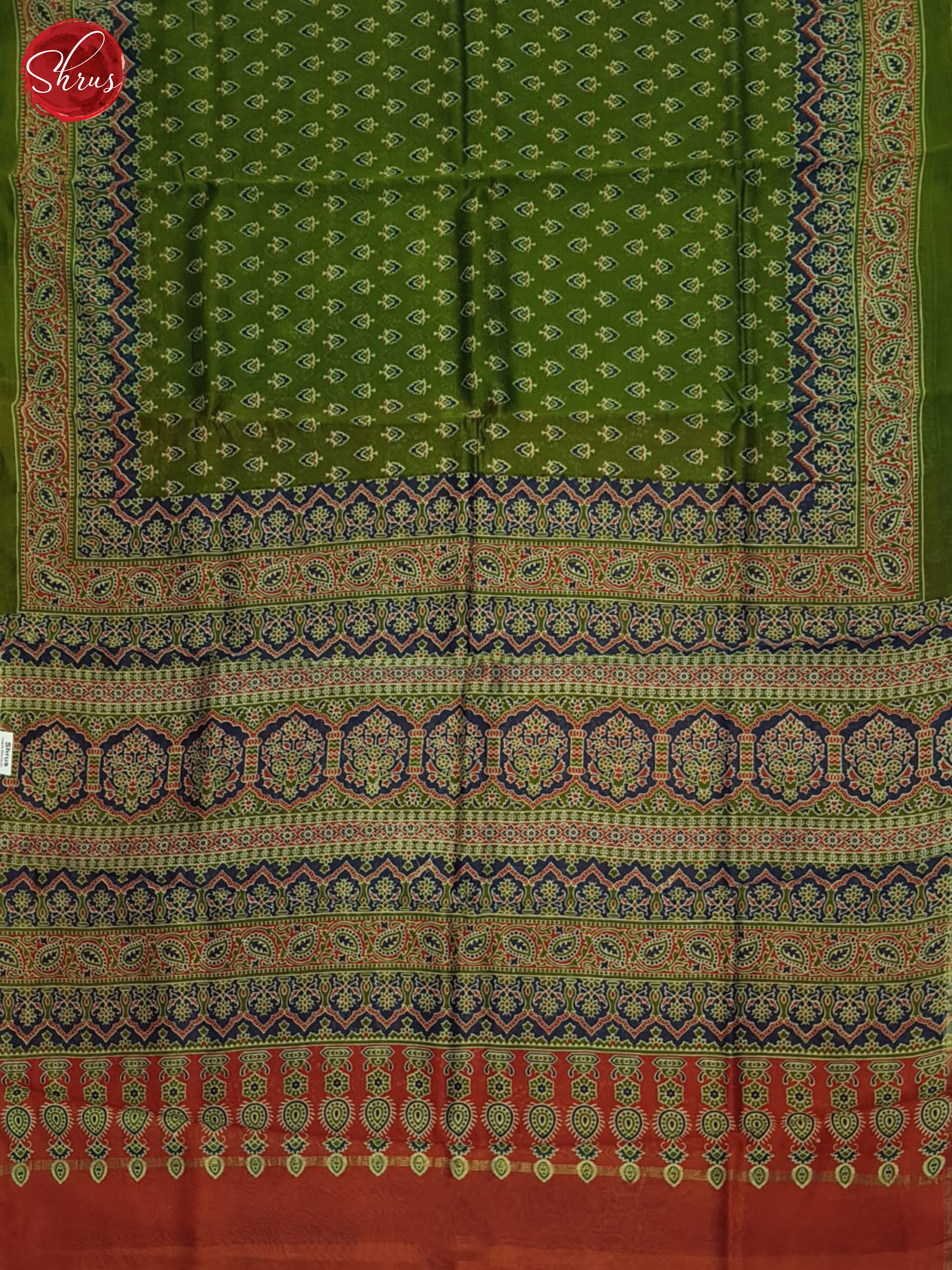 Green And Red- Maheshwari Silk Cotton Saree - Shop on ShrusEternity.com