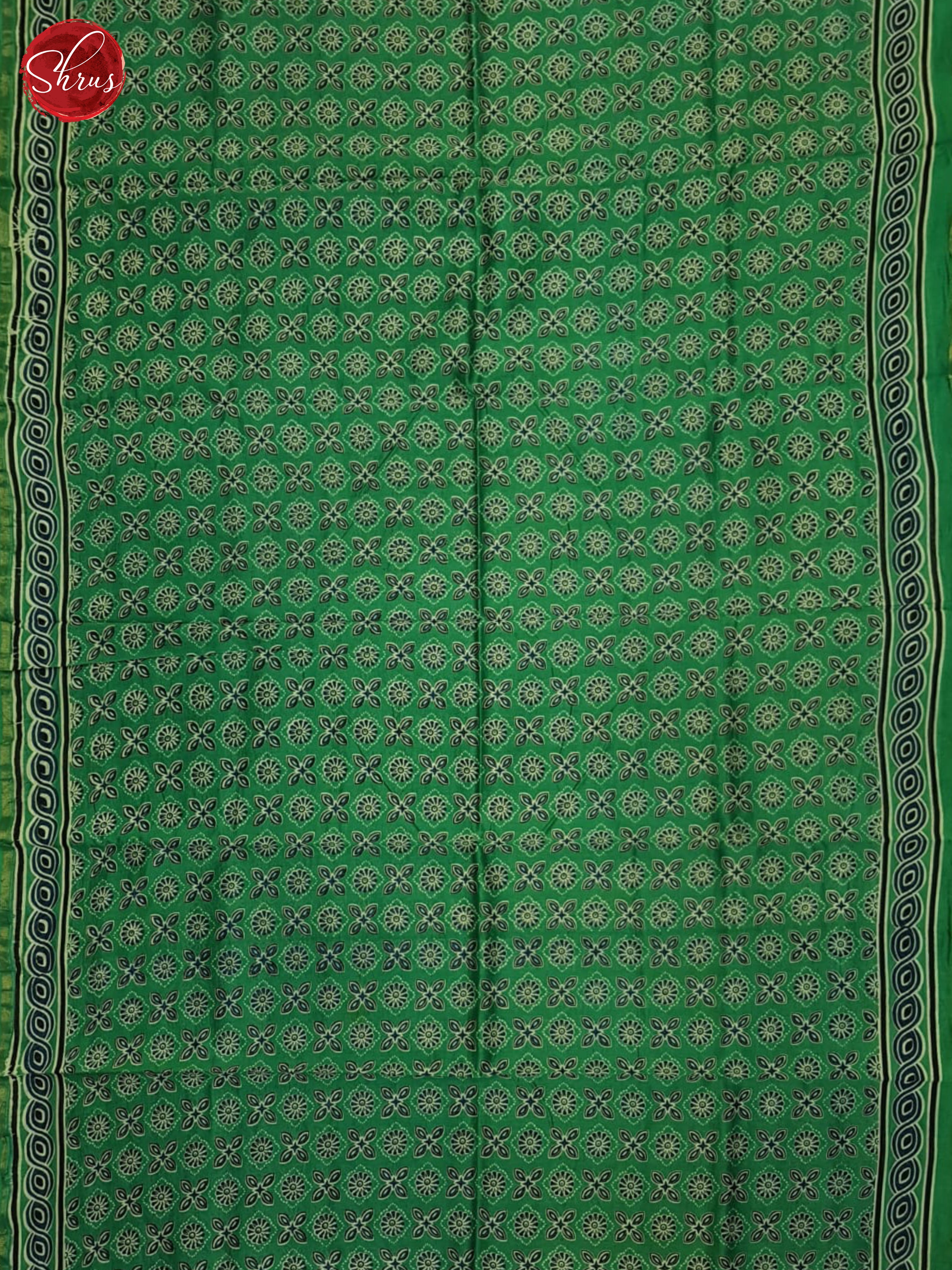 Green And Black- Maheshwari Silk Cotton Saree - Shop on ShrusEternity.com