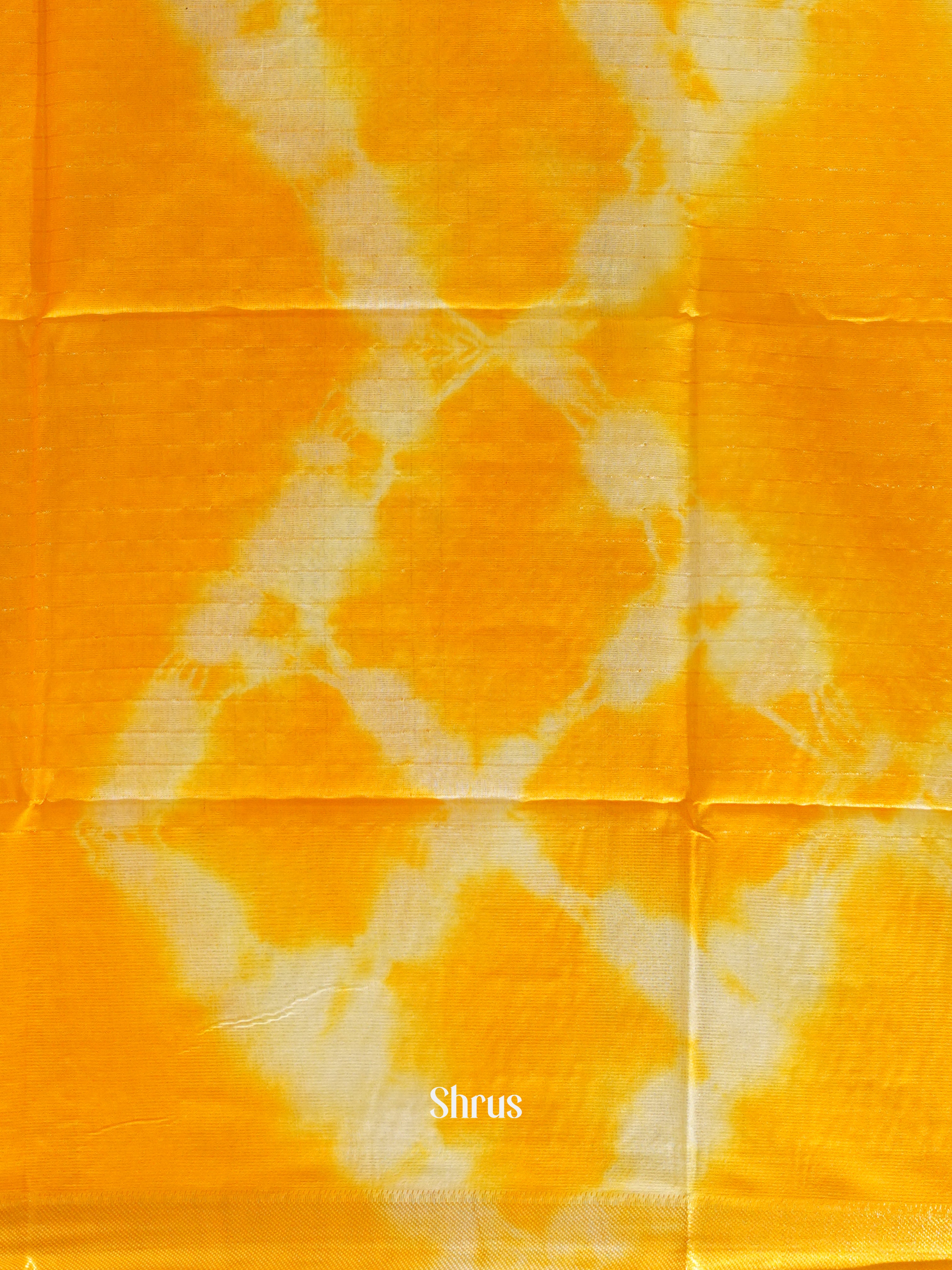 Mambazha Yellow & Cream  -  Shibori  Saree - Shop on ShrusEternity.com