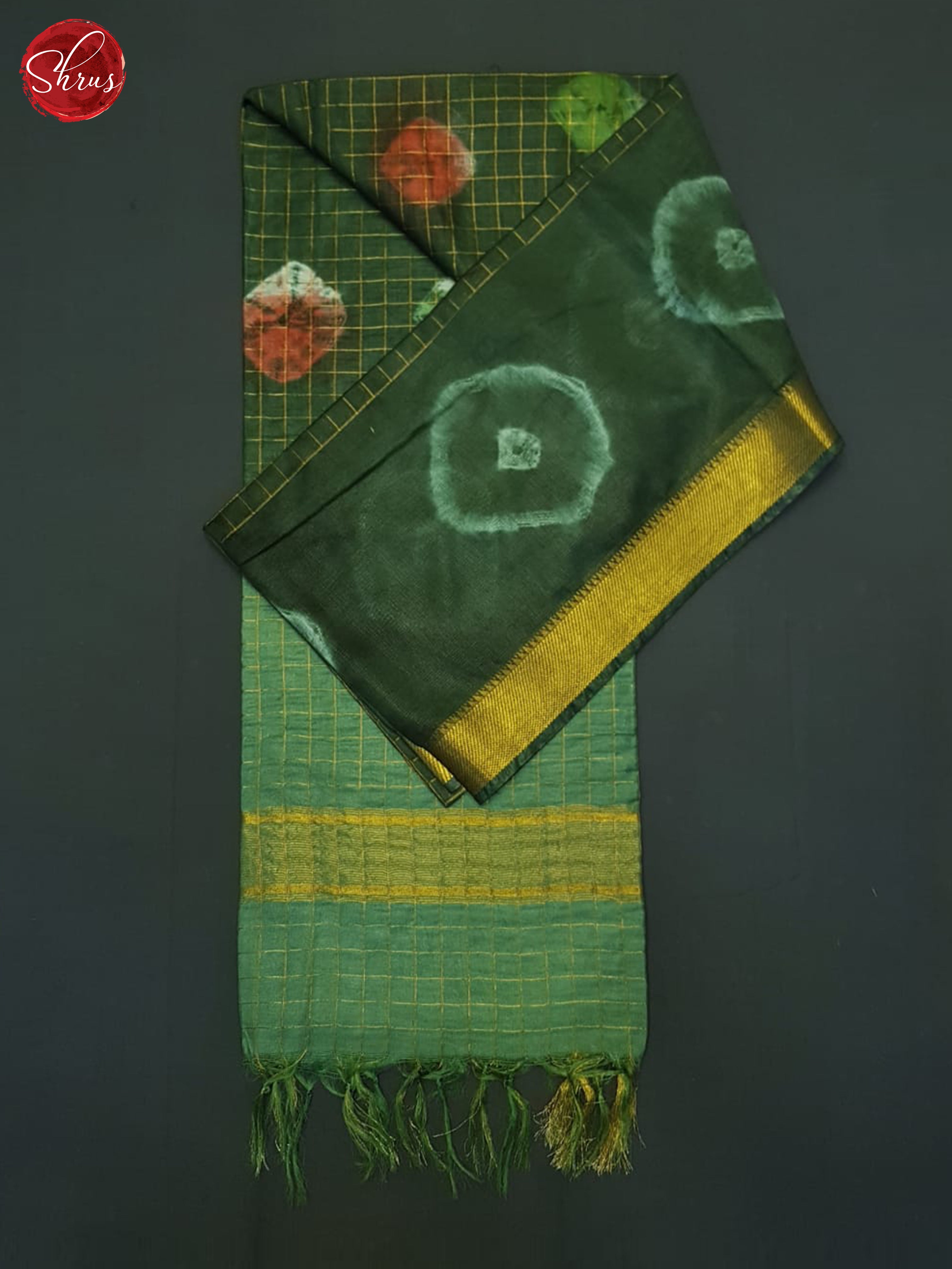 Green &  Light Green - Shibori saree - Shop on ShrusEternity.com