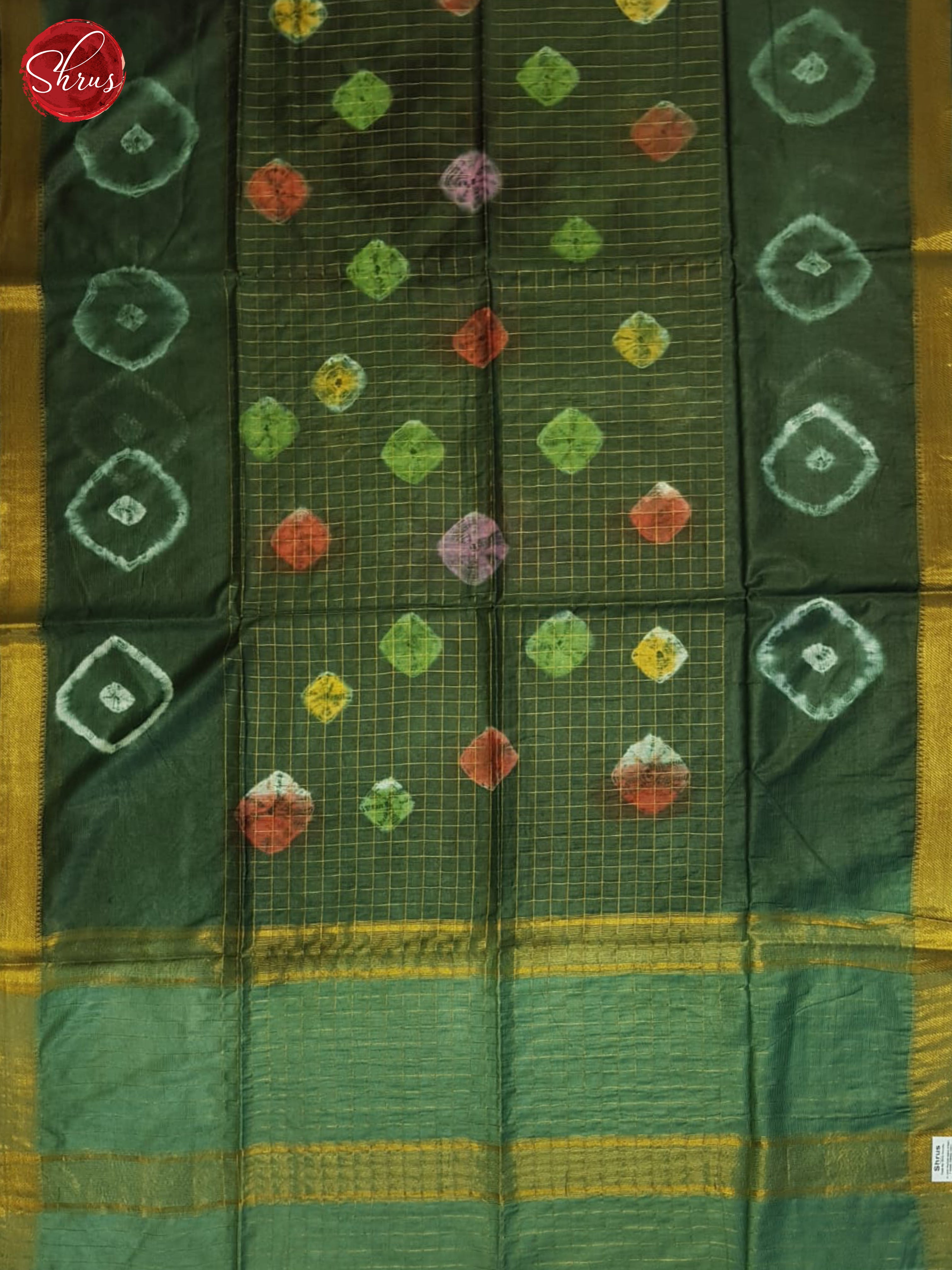 Green &  Light Green - Shibori saree - Shop on ShrusEternity.com