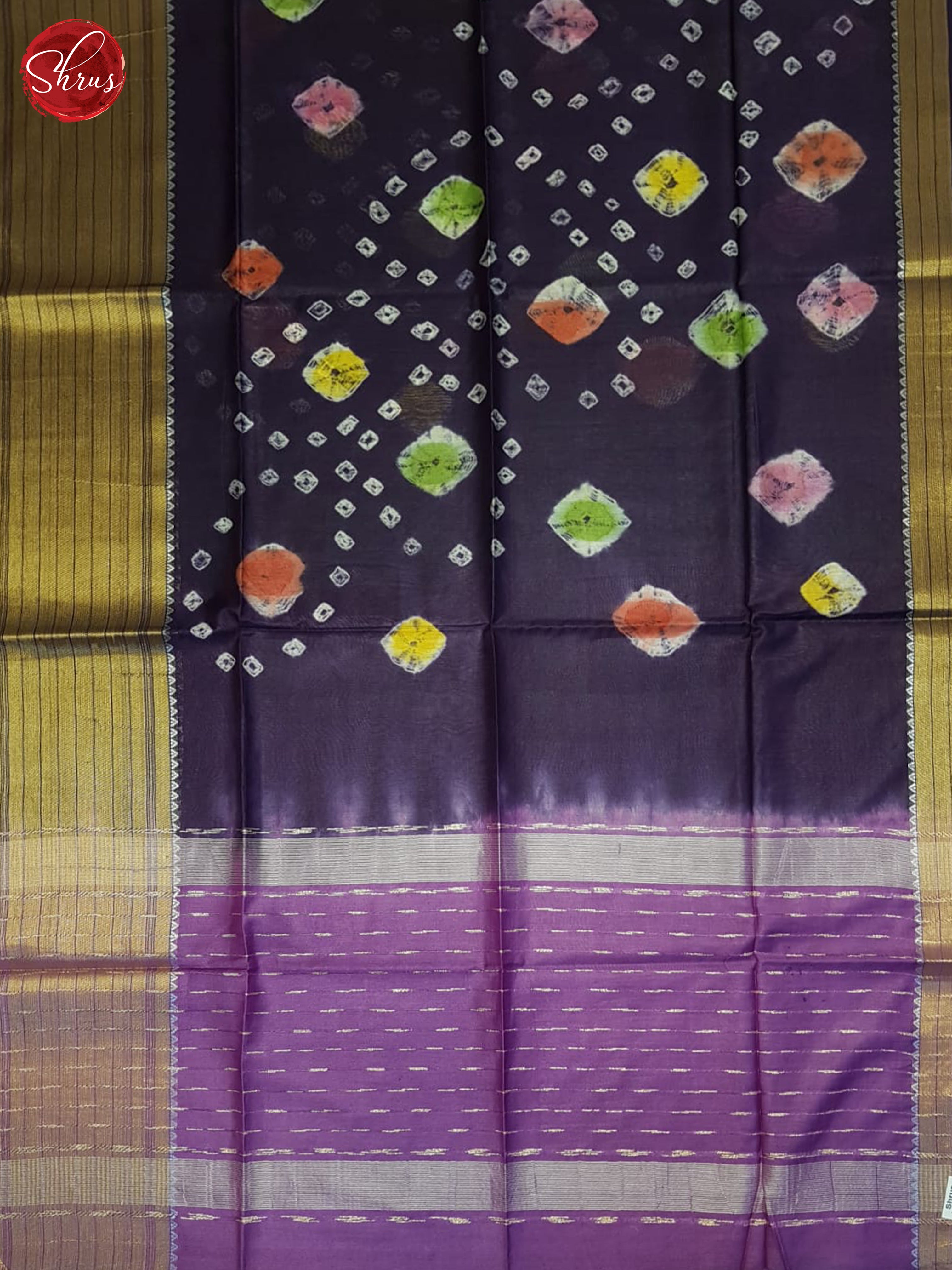 Jamun Fruit And Purple- Shibori Saree - Shop on ShrusEternity.com
