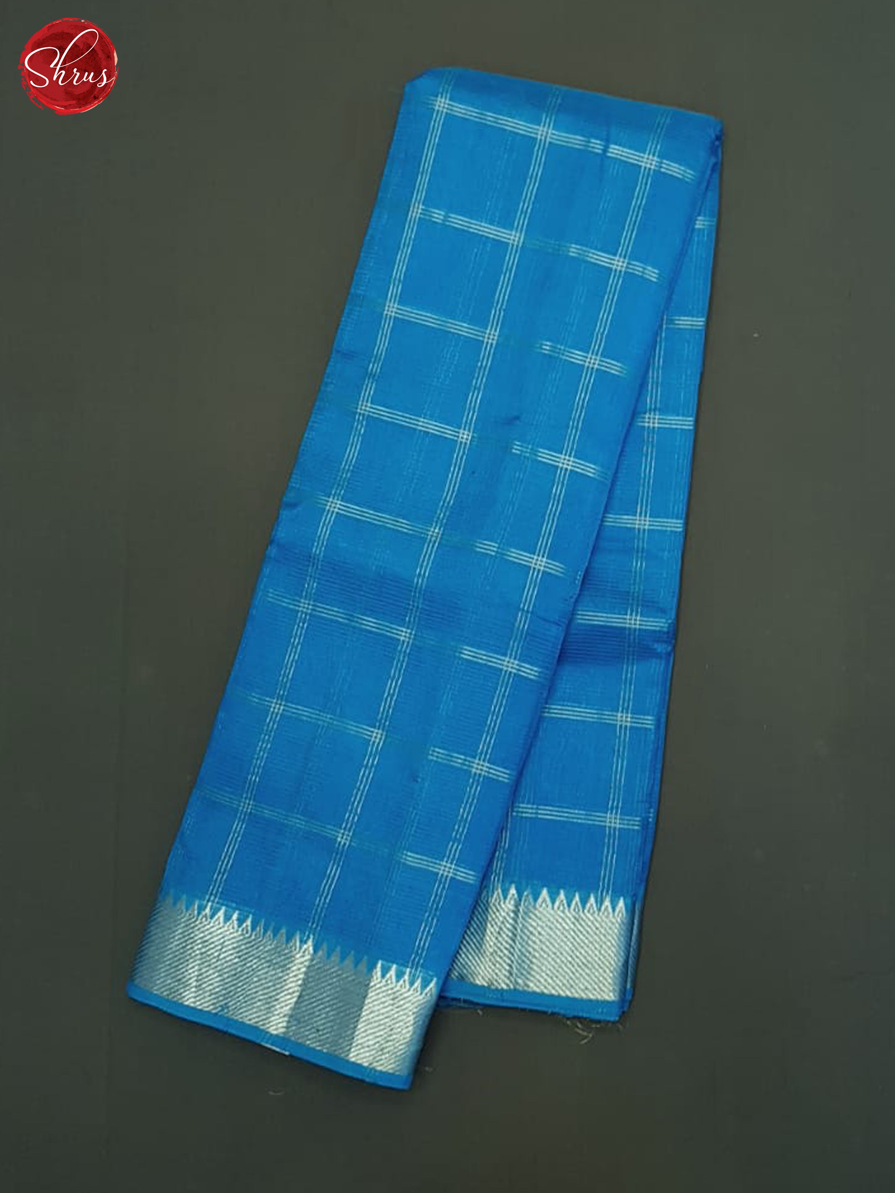 Blue(Single Tone)- Mangalagiri Silk Cotton Saree - Shop on ShrusEternity.com