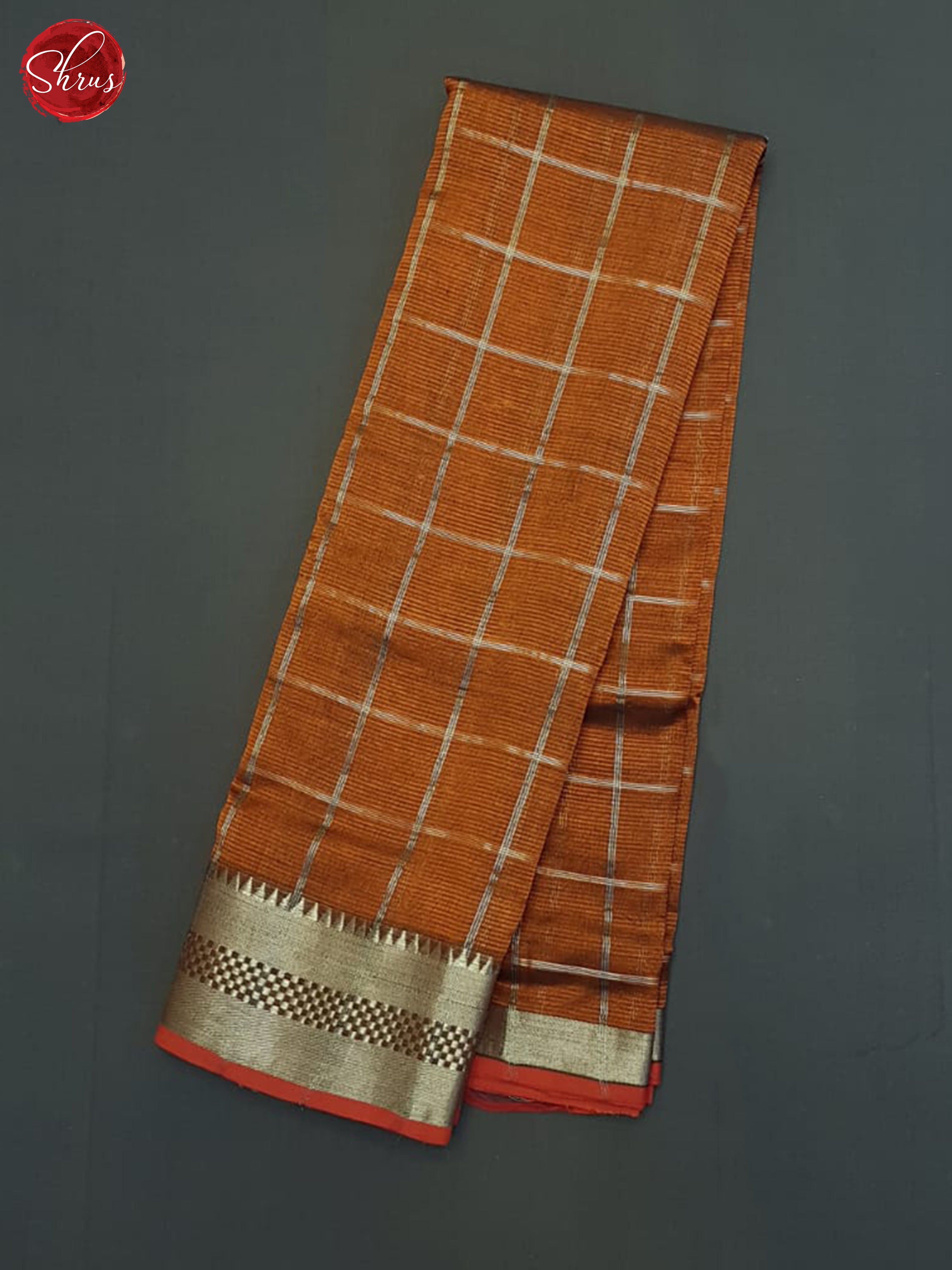 Brick(Single Tone)- Mangalagiri Silk Cotton Saree - Shop on ShrusEternity.com