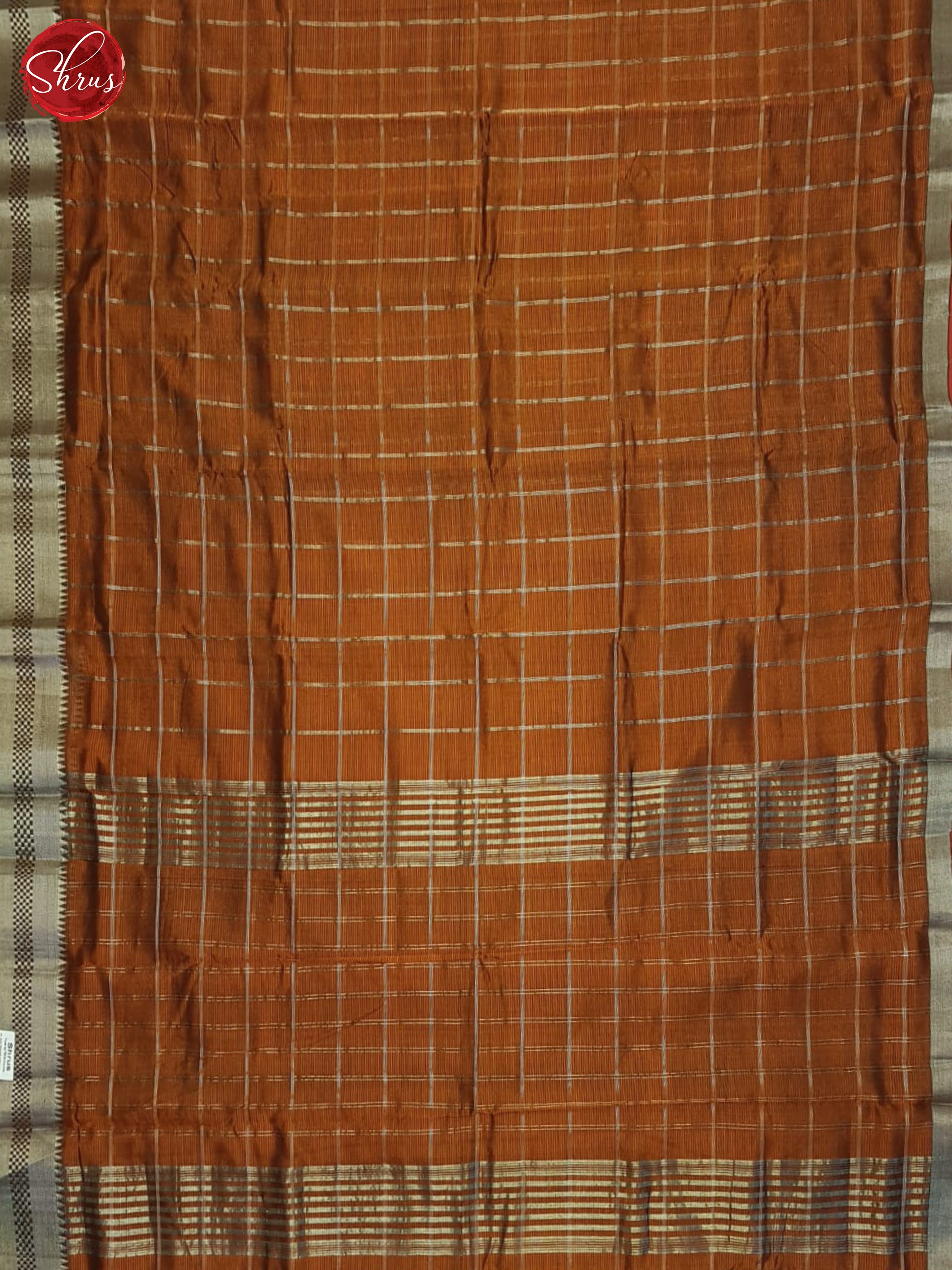 Brick(Single Tone)- Mangalagiri Silk Cotton Saree - Shop on ShrusEternity.com