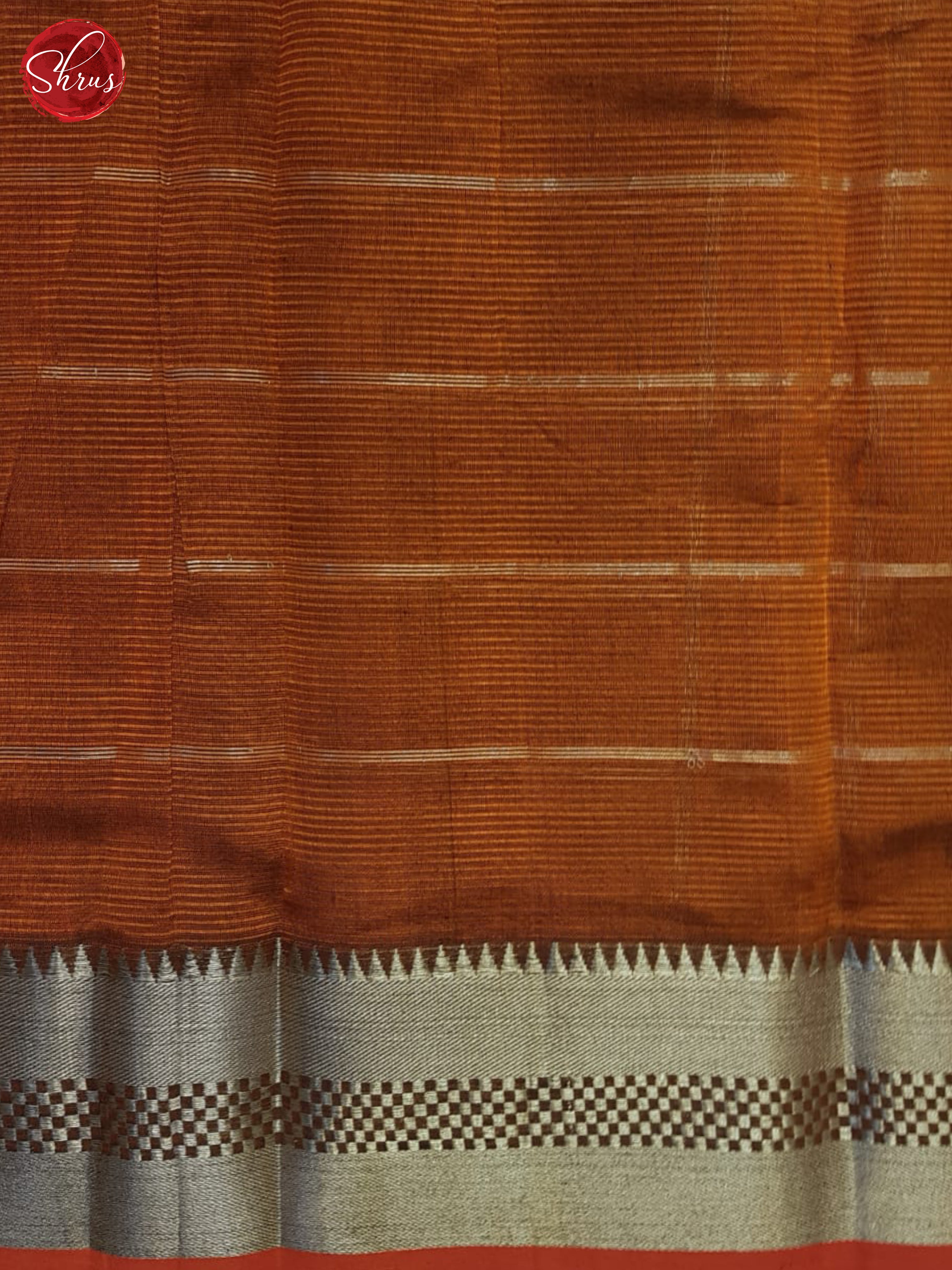 Brick(Single Tone)- Mangalagiri Silk Cotton Saree - Shop on ShrusEternity.com