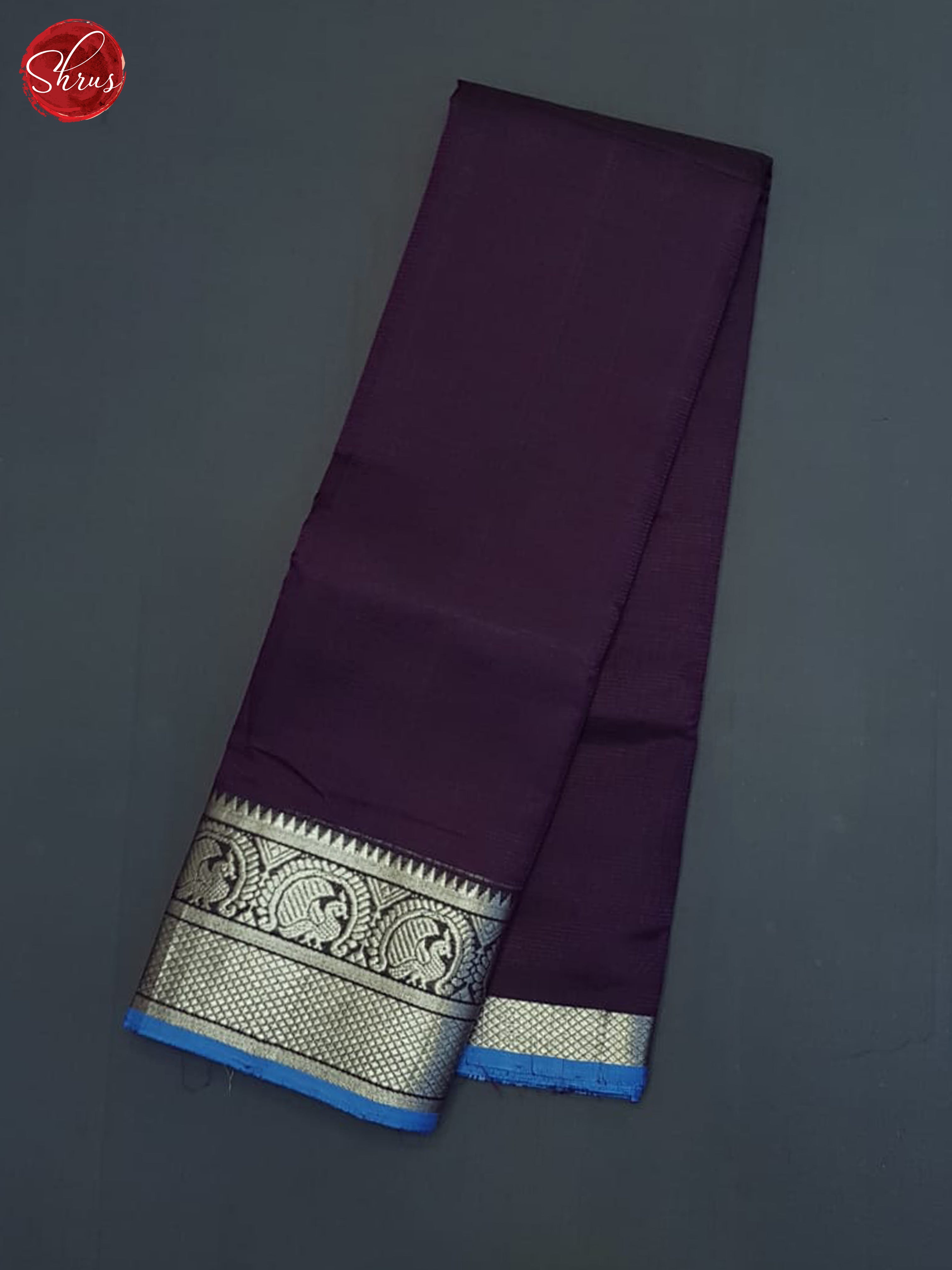 Wine And Blue- Mangalagiri Silk Cotton saree - Shop on ShrusEternity.com