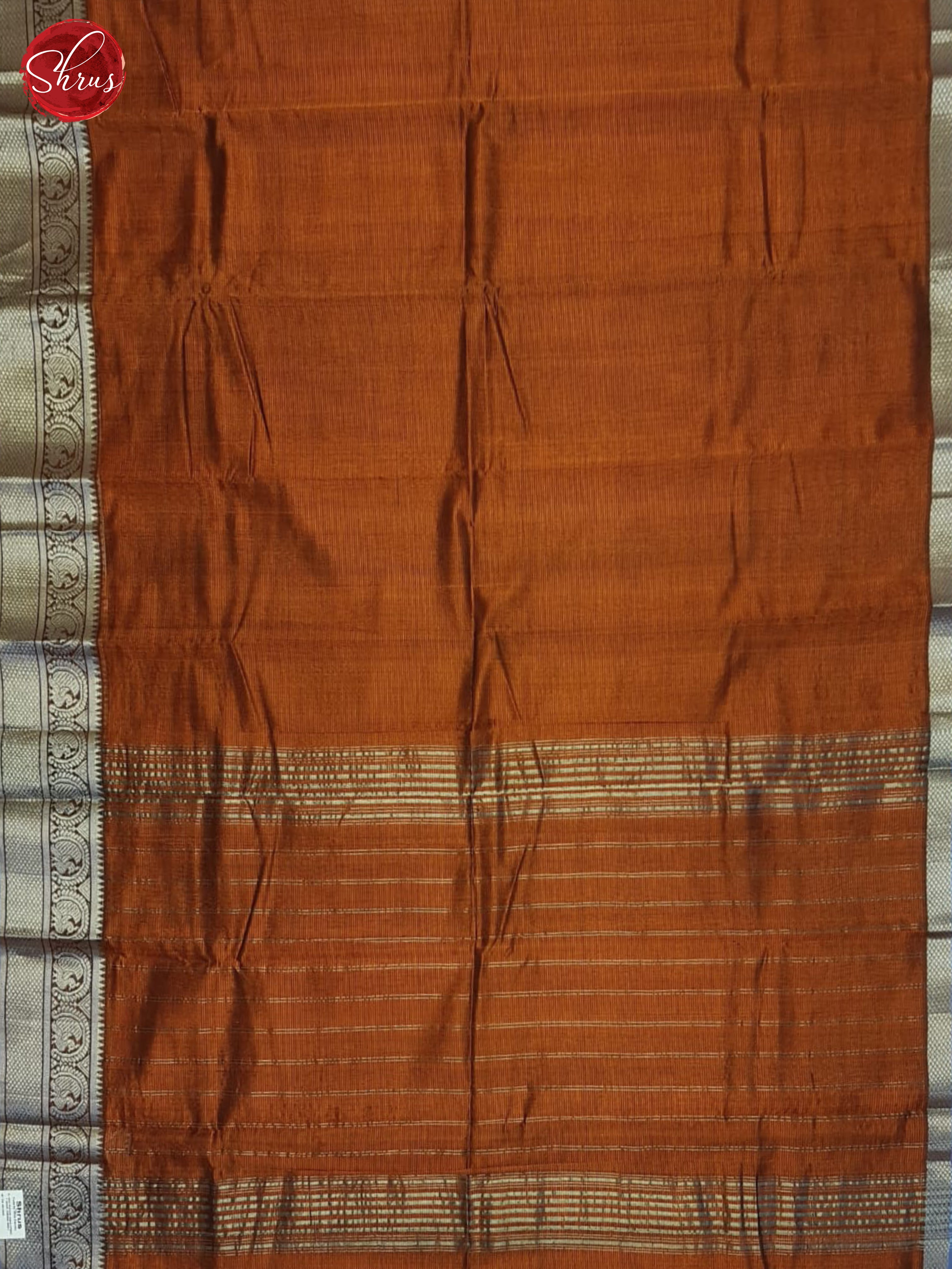 Brick And Blue- Mangalagiri Silk Cotton Saree - Shop on ShrusEternity.com