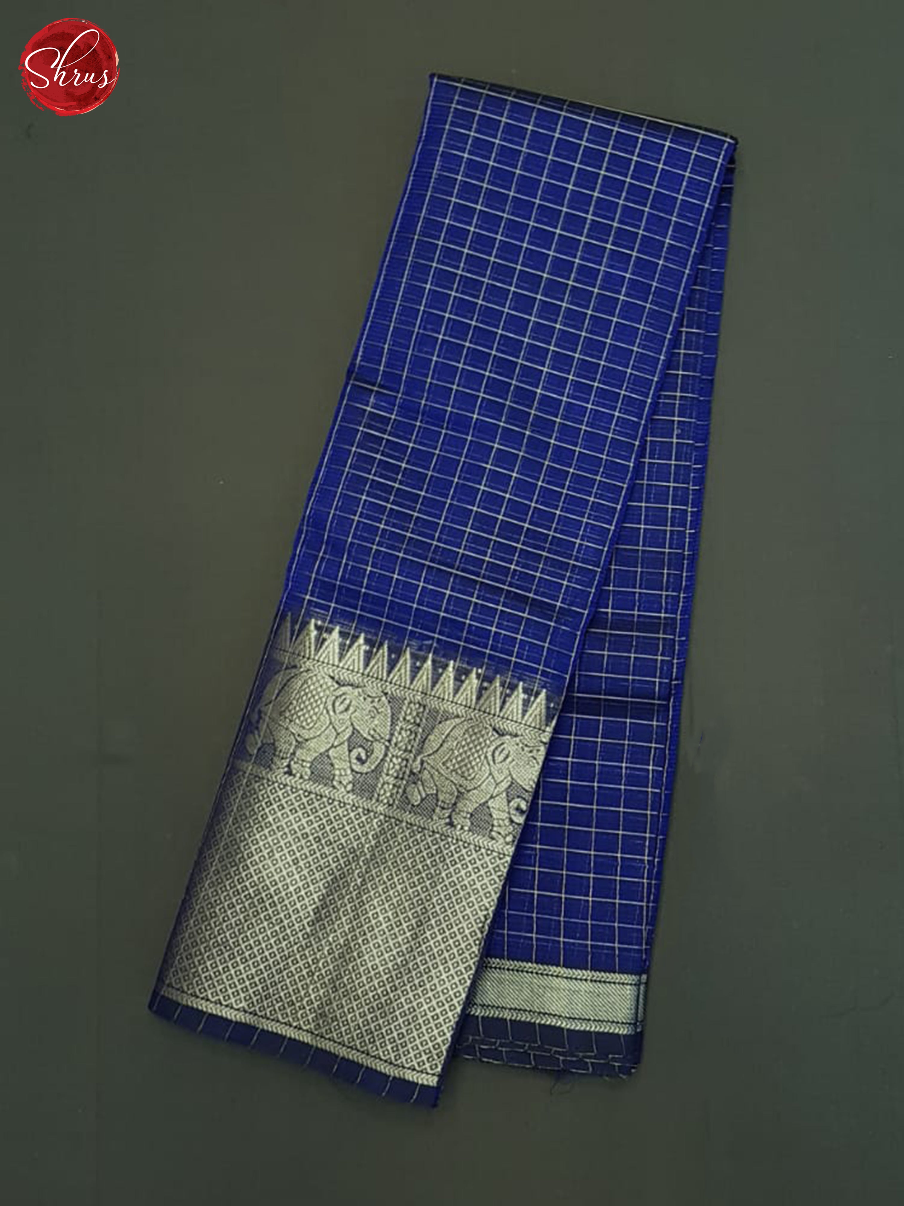 Blue(Single Tone)- Mangalagiri Silk Cotton Saree - Shop on ShrusEternity.com