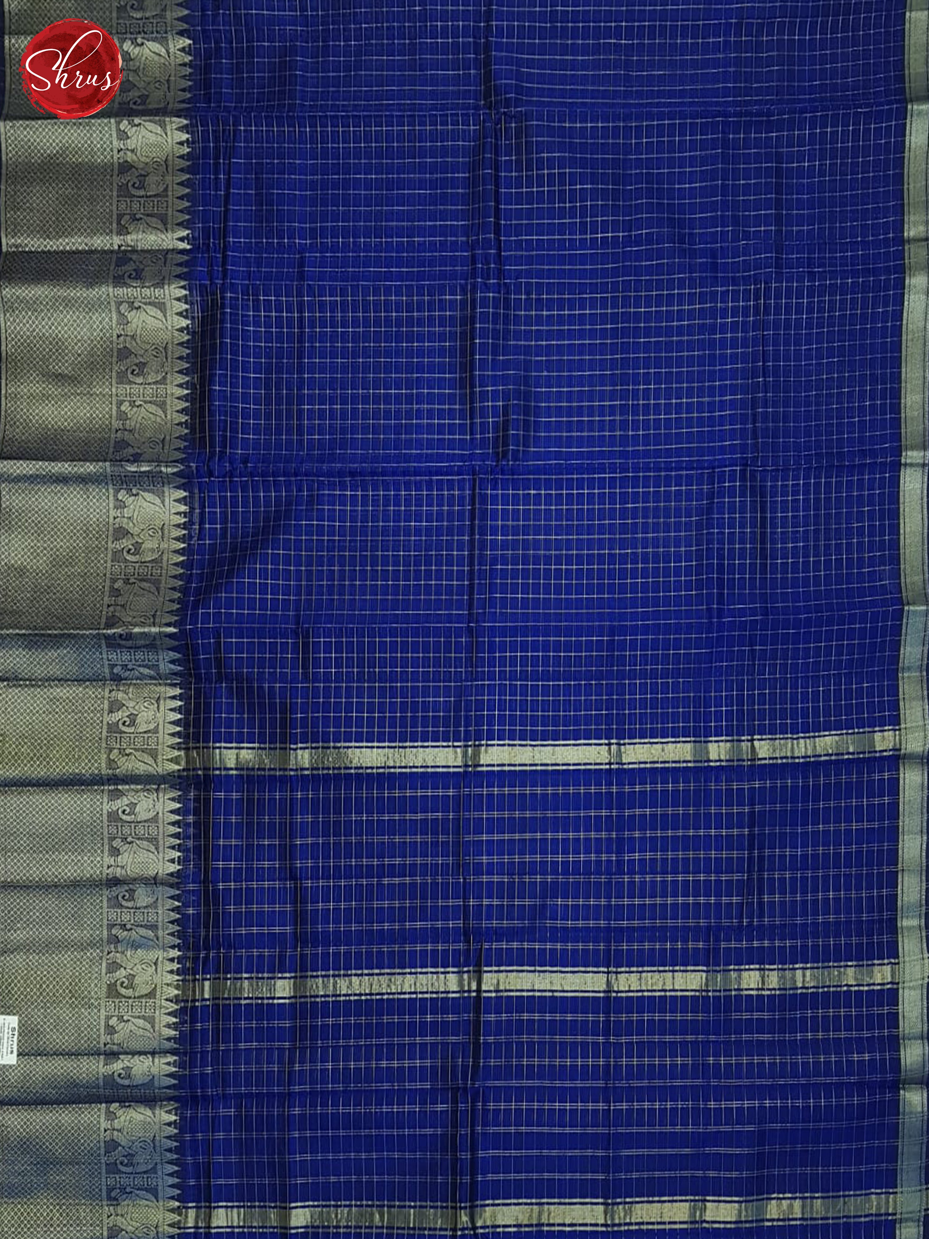 Blue(Single Tone)- Mangalagiri Silk Cotton Saree - Shop on ShrusEternity.com