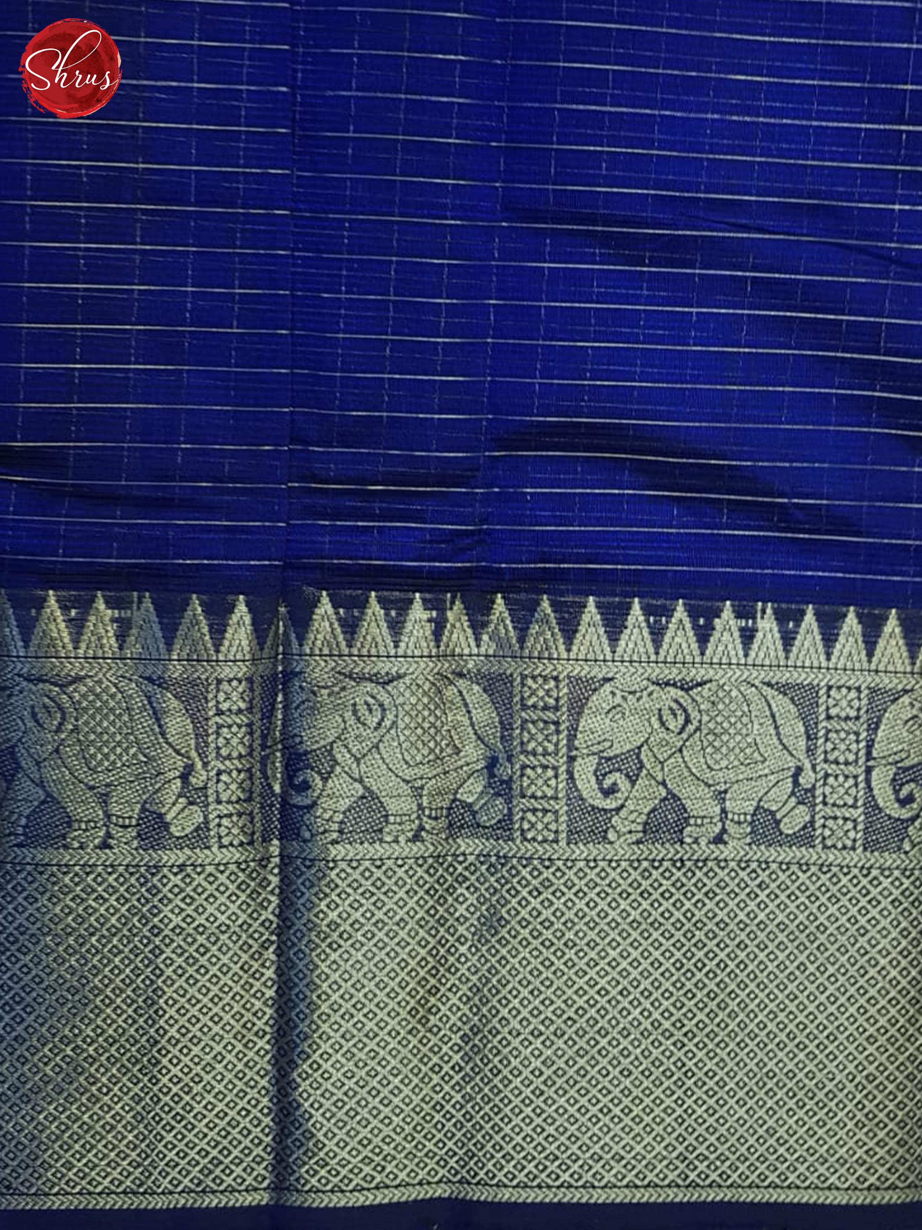 Blue(Single Tone)- Mangalagiri Silk Cotton Saree - Shop on ShrusEternity.com