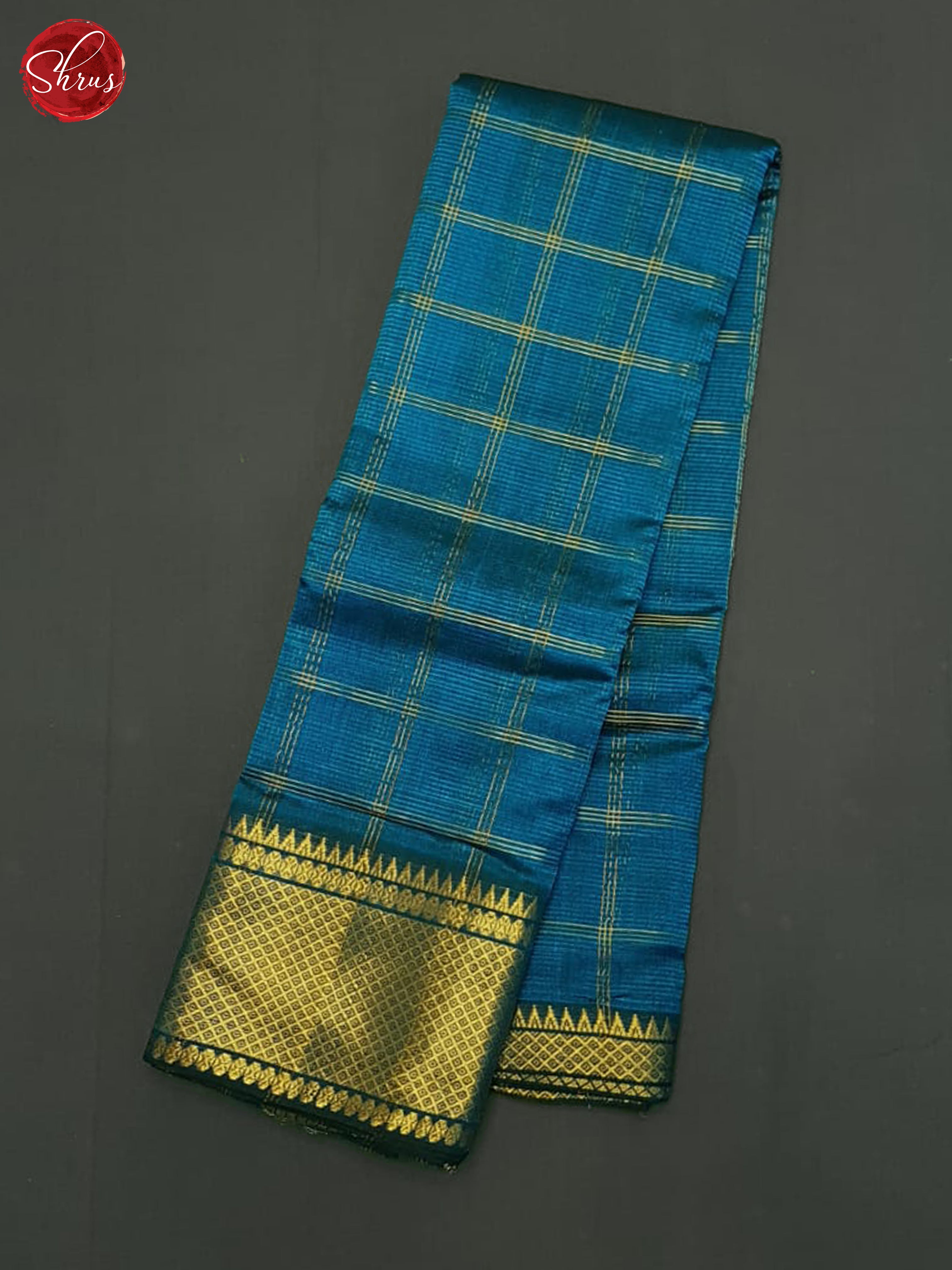 Blue(Single Tone)- Mangalagiri Silk Cotton Saree - Shop on ShrusEternity.com