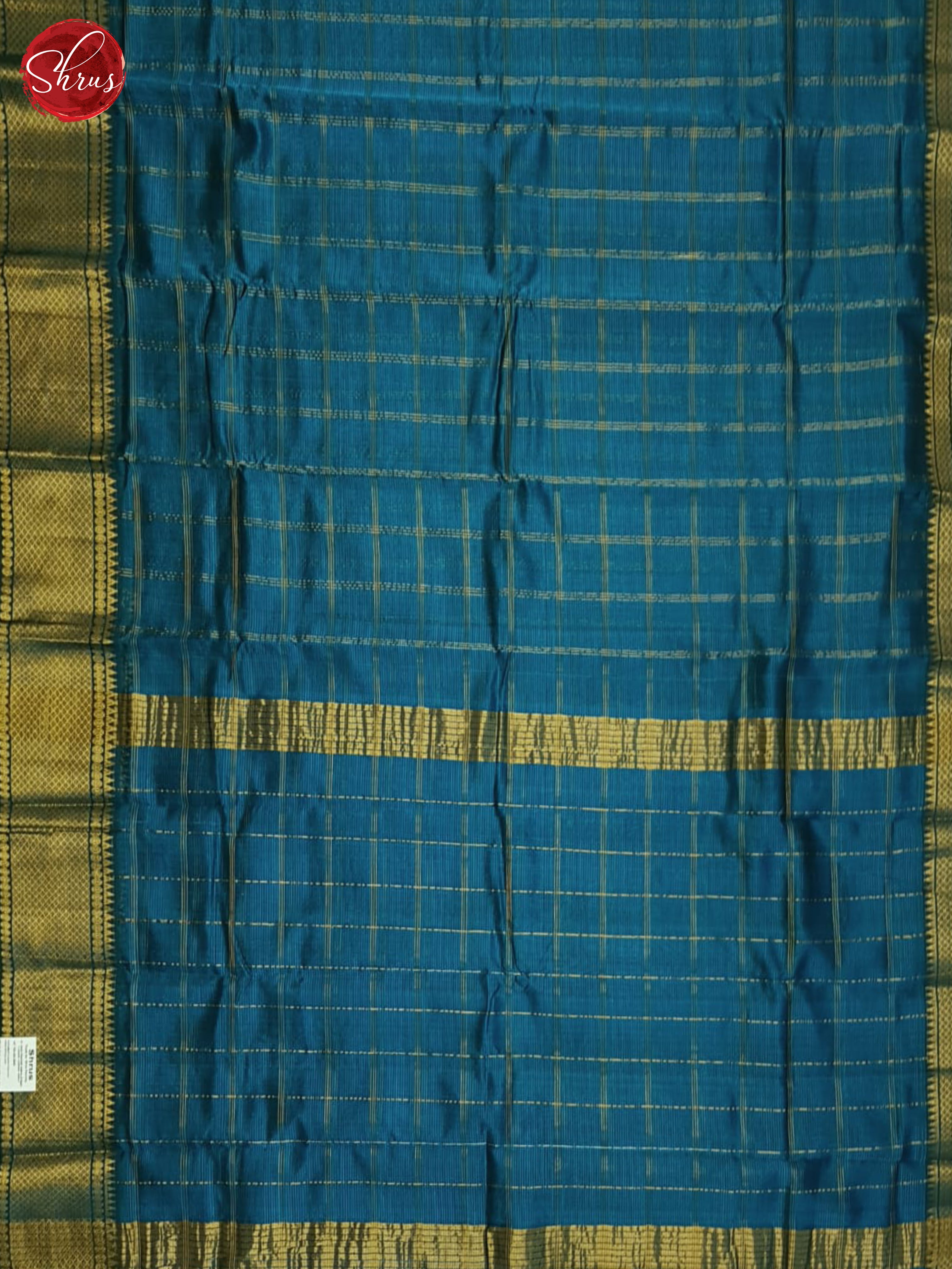 Blue(Single Tone)- Mangalagiri Silk Cotton Saree - Shop on ShrusEternity.com