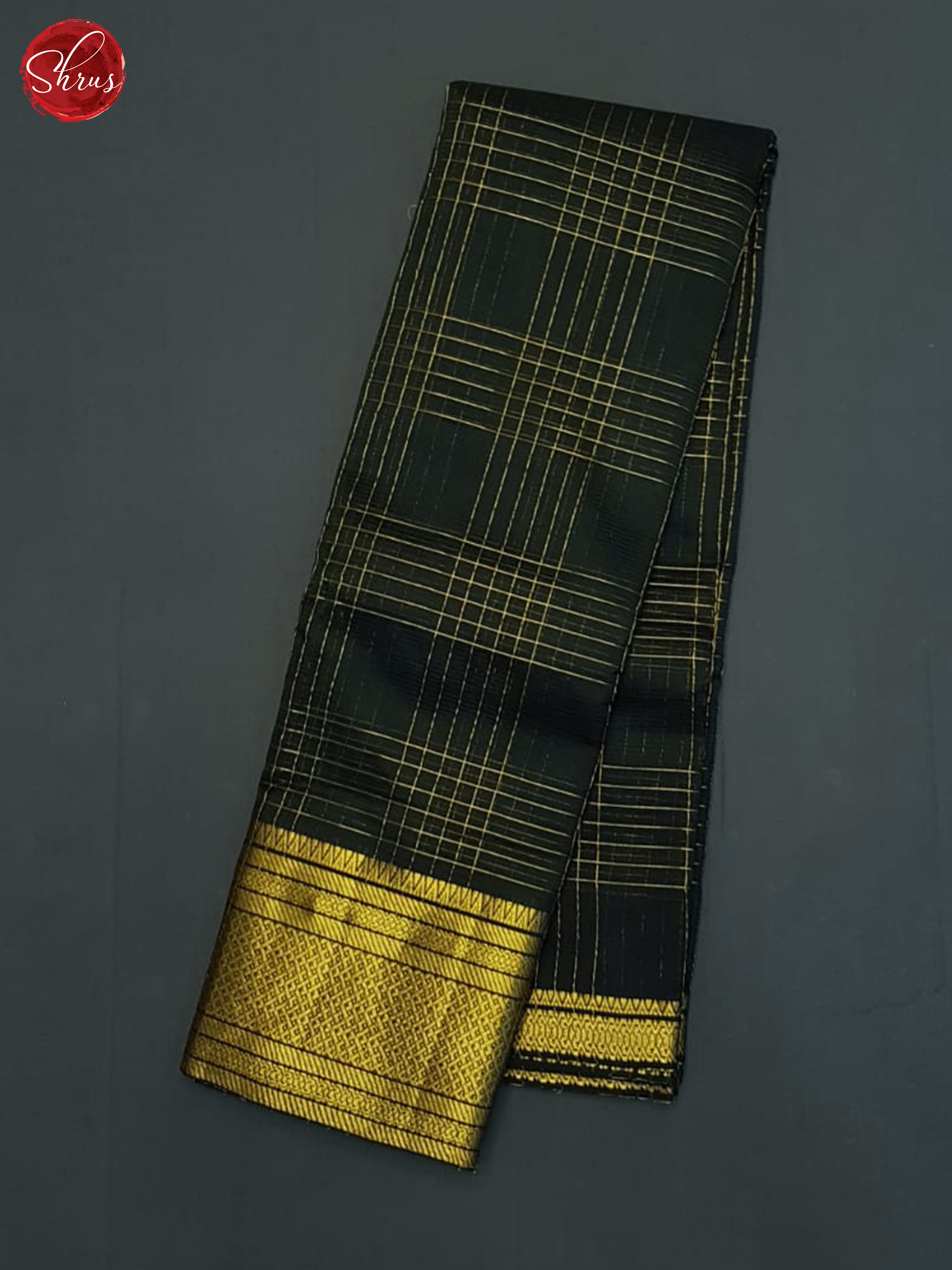 Black(Single Tone)- Mangalagiri Silk Cotton Saree - Shop on ShrusEternity.com