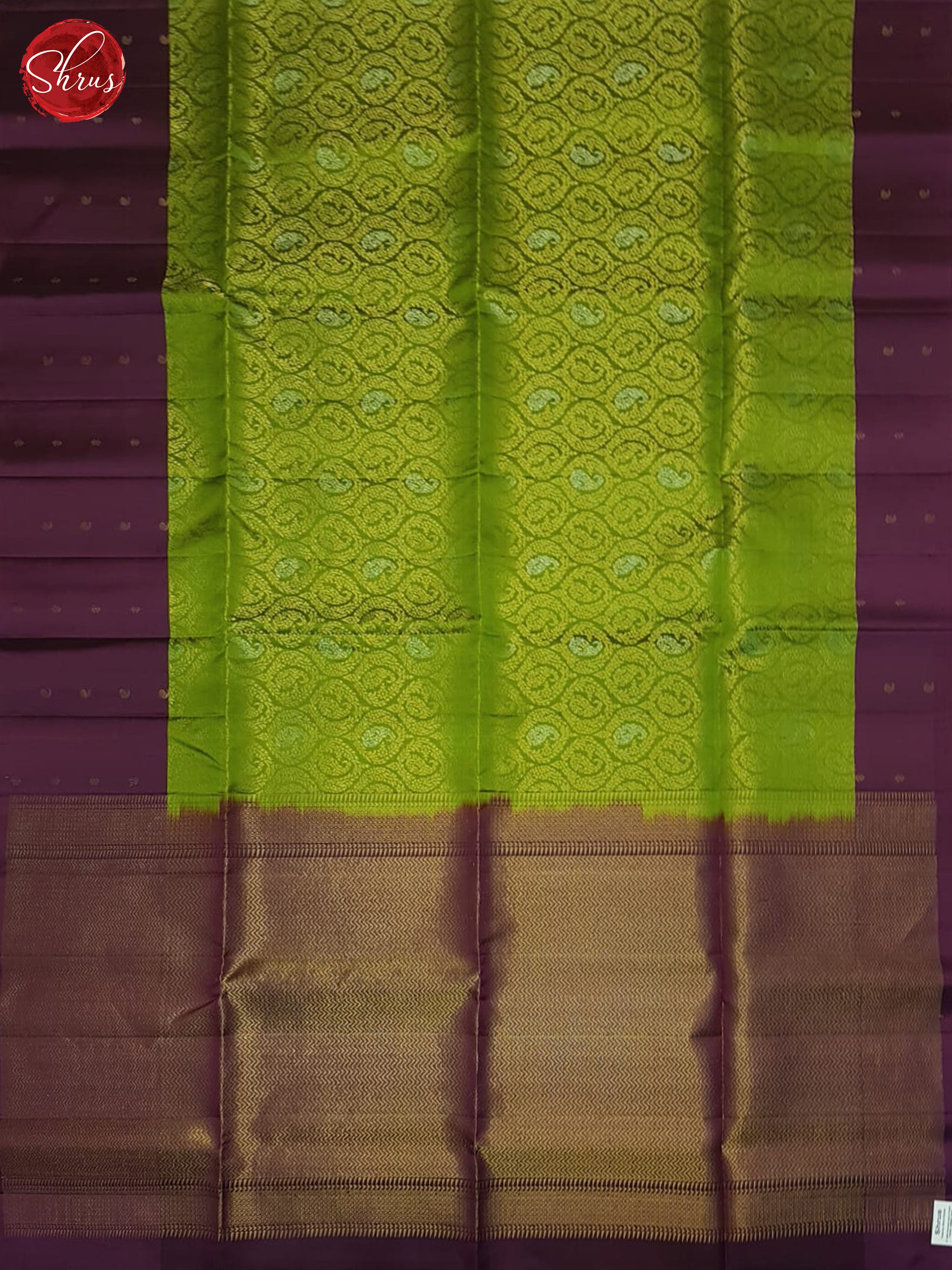 Green And Wine- Soft Silk Saree - Shop on ShrusEternity.com