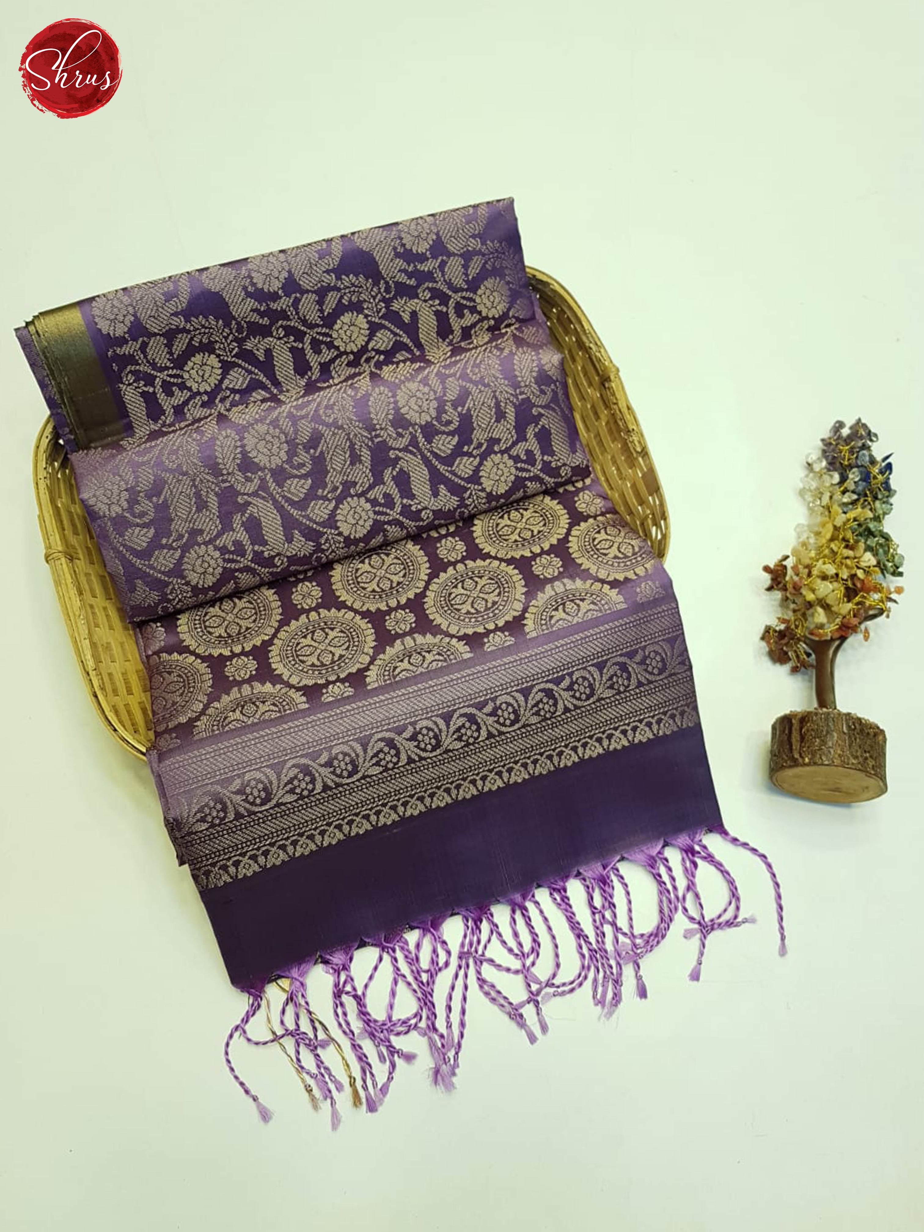 Lavender(Single Tone)- Soft Silk Saree - Shop on ShrusEternity.com