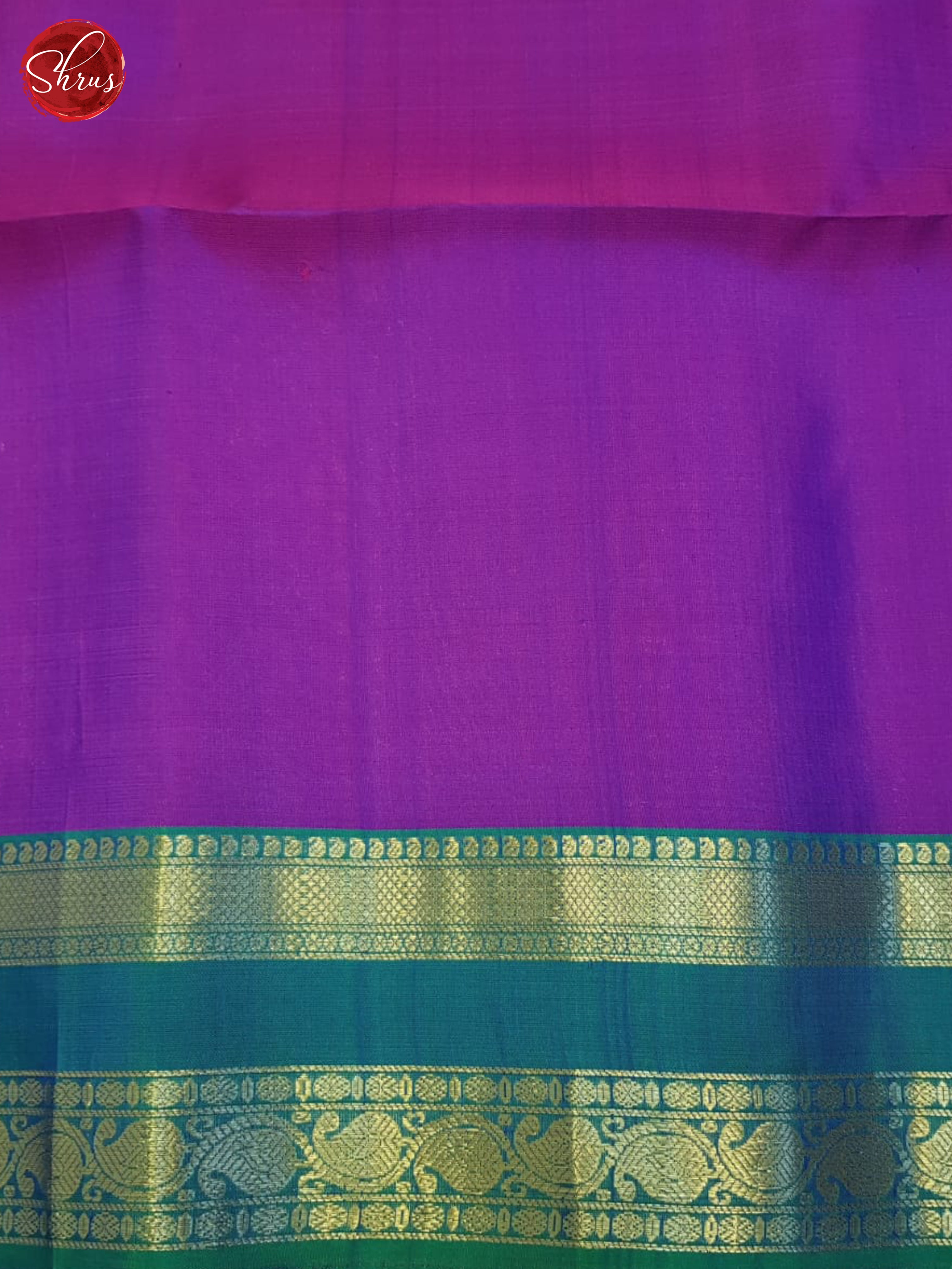 Bluish Grey And Purple- Soft Silk Saree - Shop on ShrusEternity.com