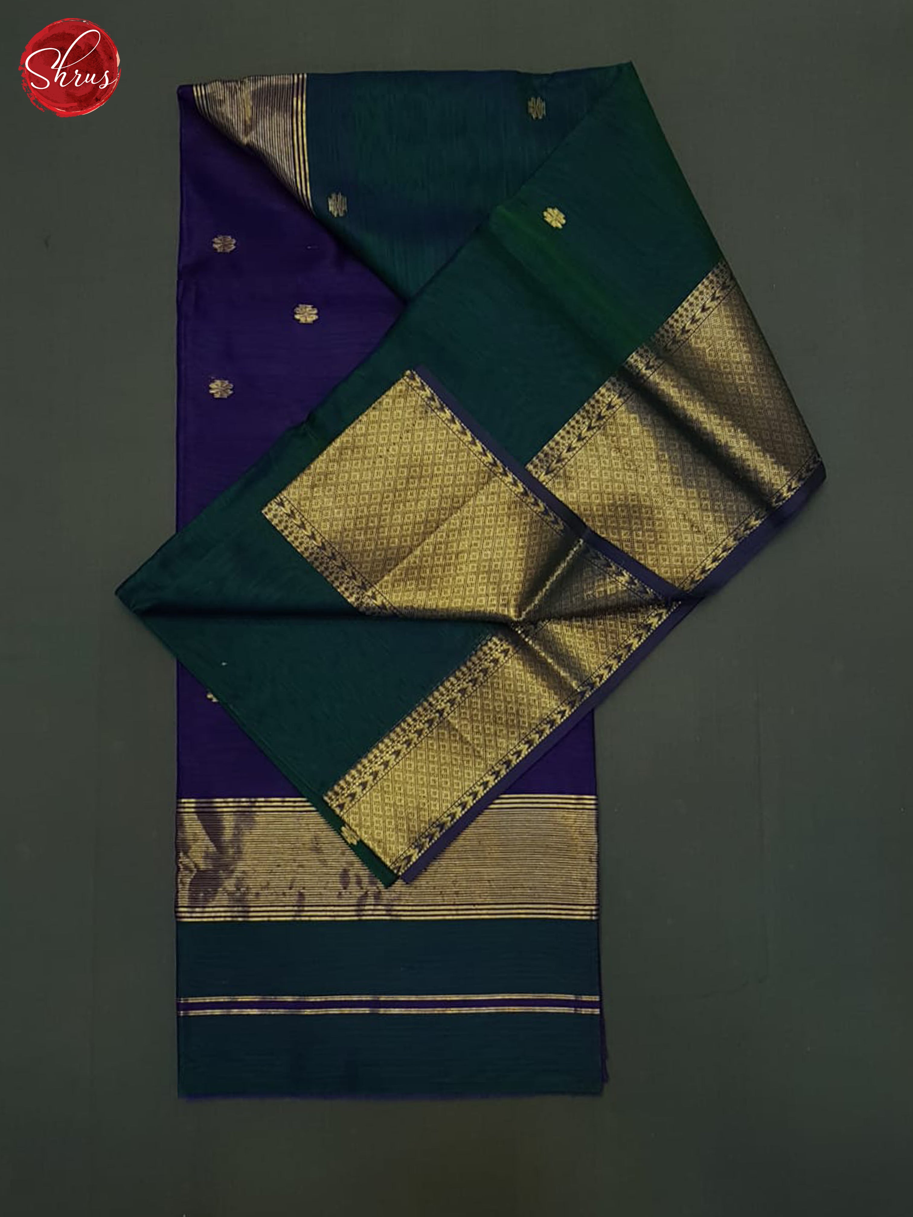 Green And Purple- Maheshwari Silk Cotton saree
