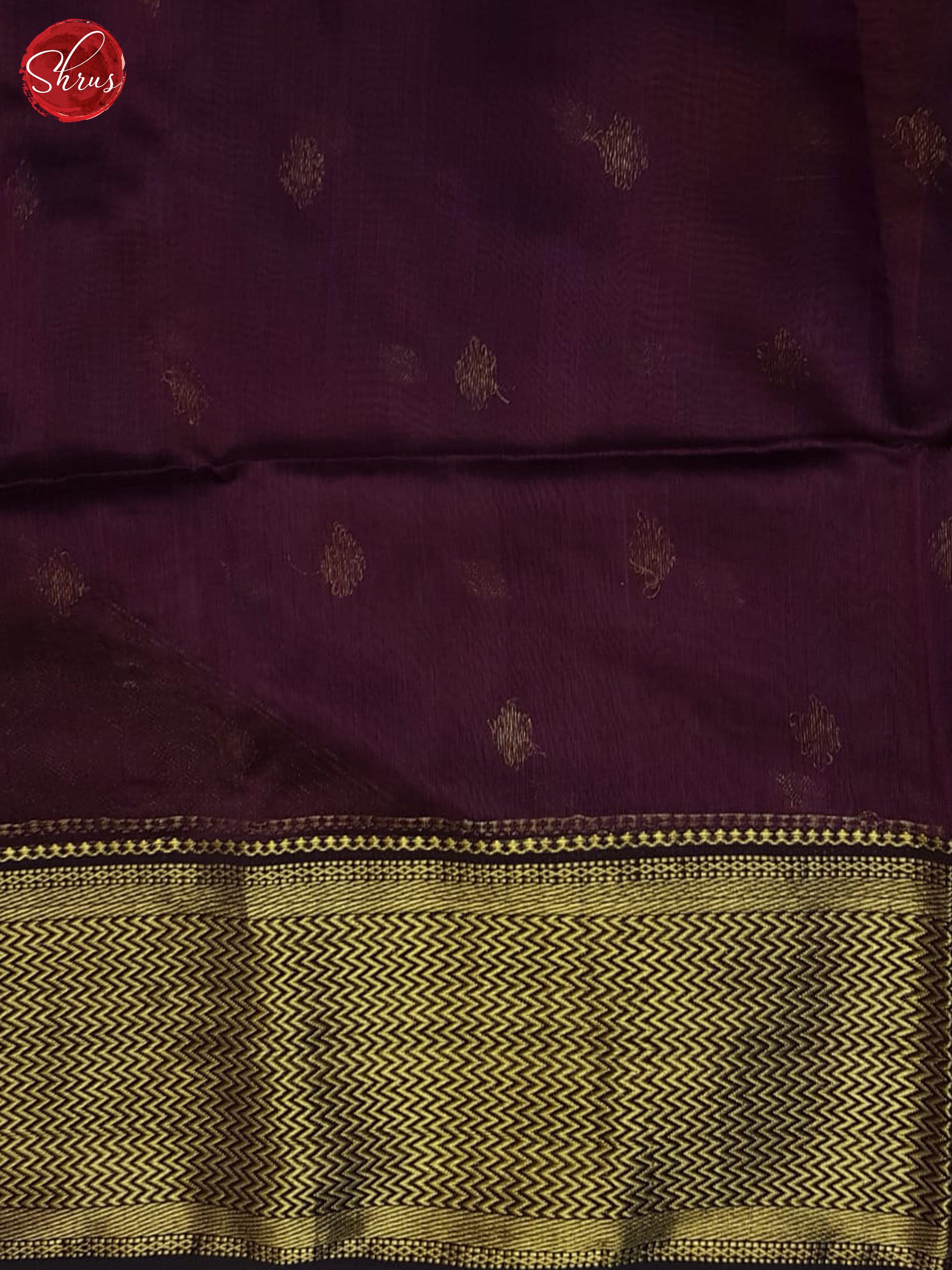 Wine(Single Tone)- Maheshwari Silk Cotton saree - Shop on ShrusEternity.com