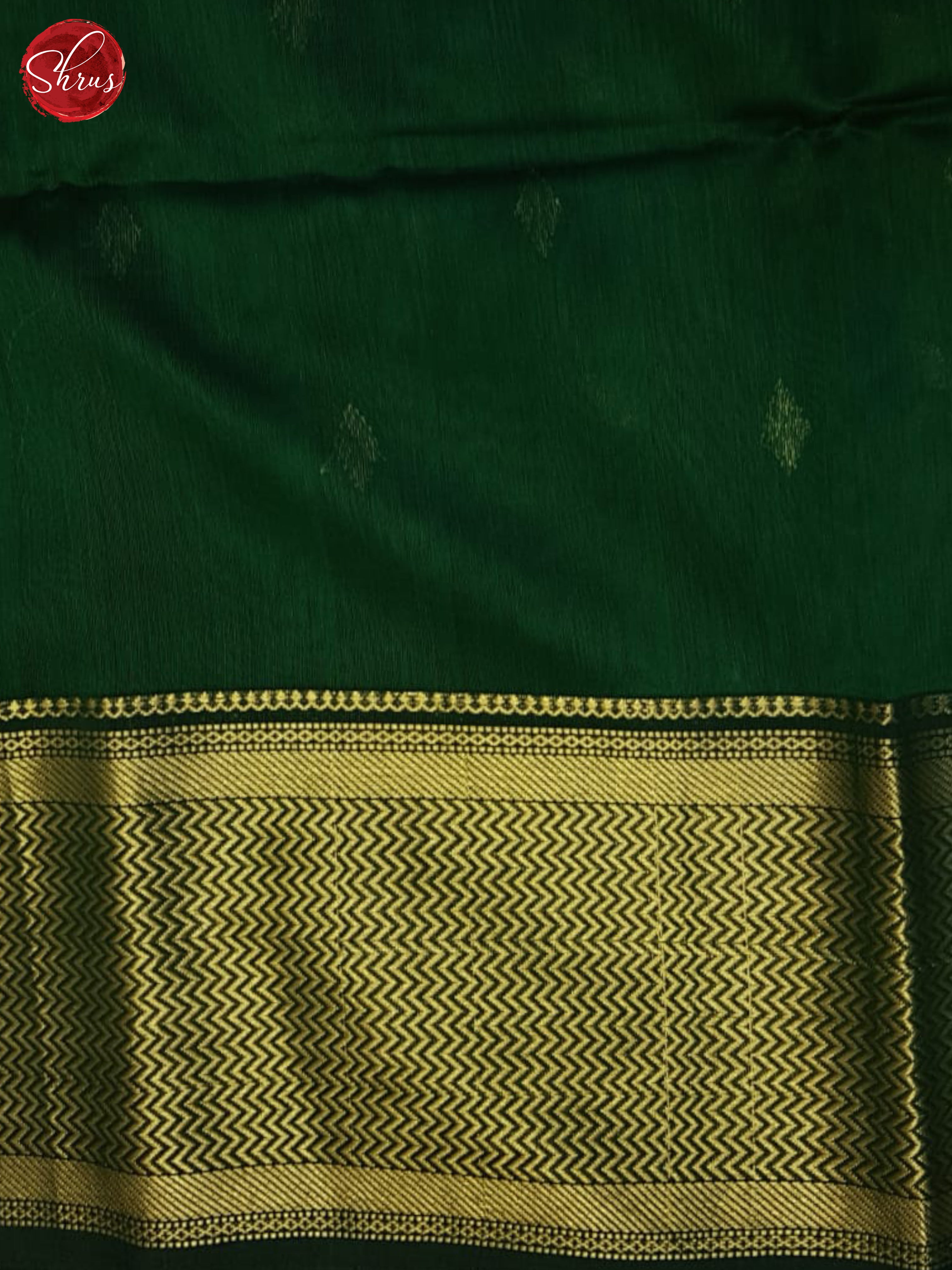 Green(SIngle Tone)- Maheshwari Silk Cotton Saree - Shop on ShrusEternity.com