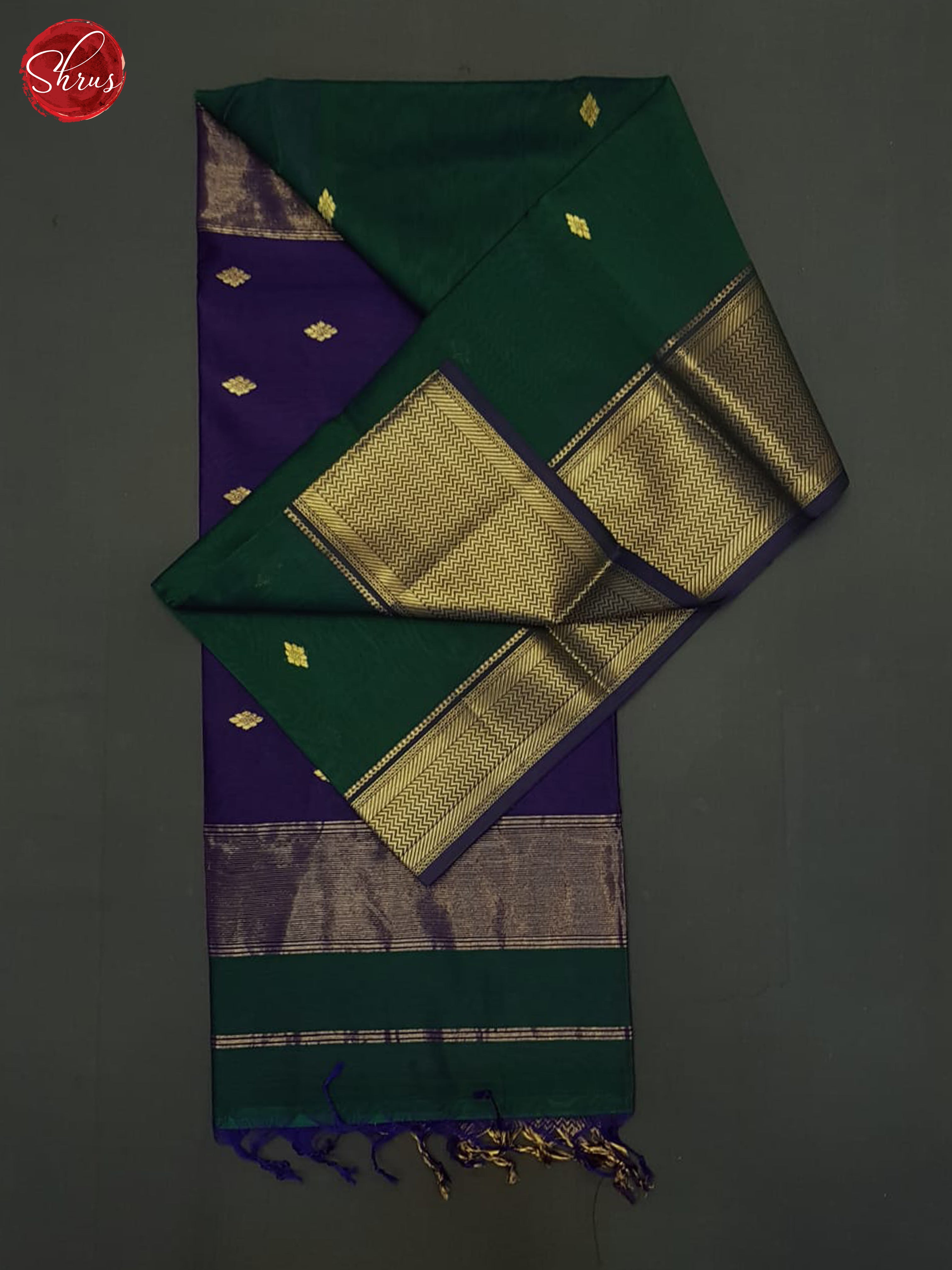 Green And Purple- Maheshwari Silk Cotton Saree