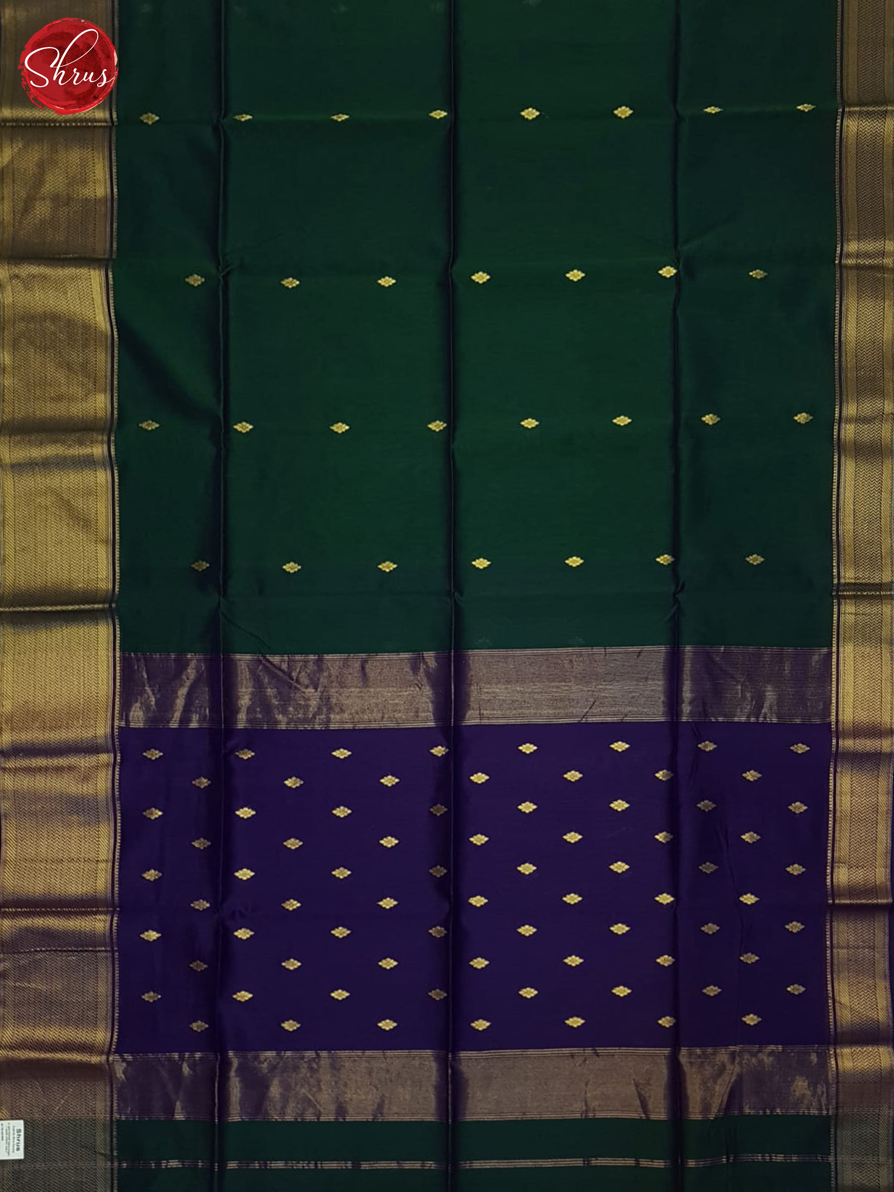 Green And Purple- Maheshwari Silk Cotton Saree