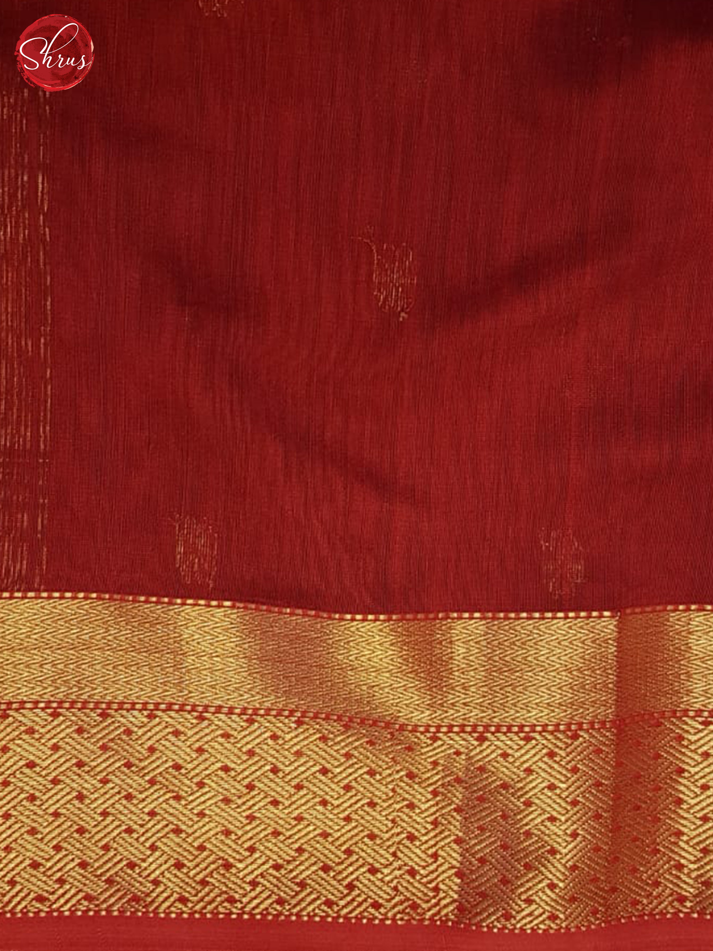 Green & Red - Maheshwari Silk Cotton saree - Shop on ShrusEternity.com
