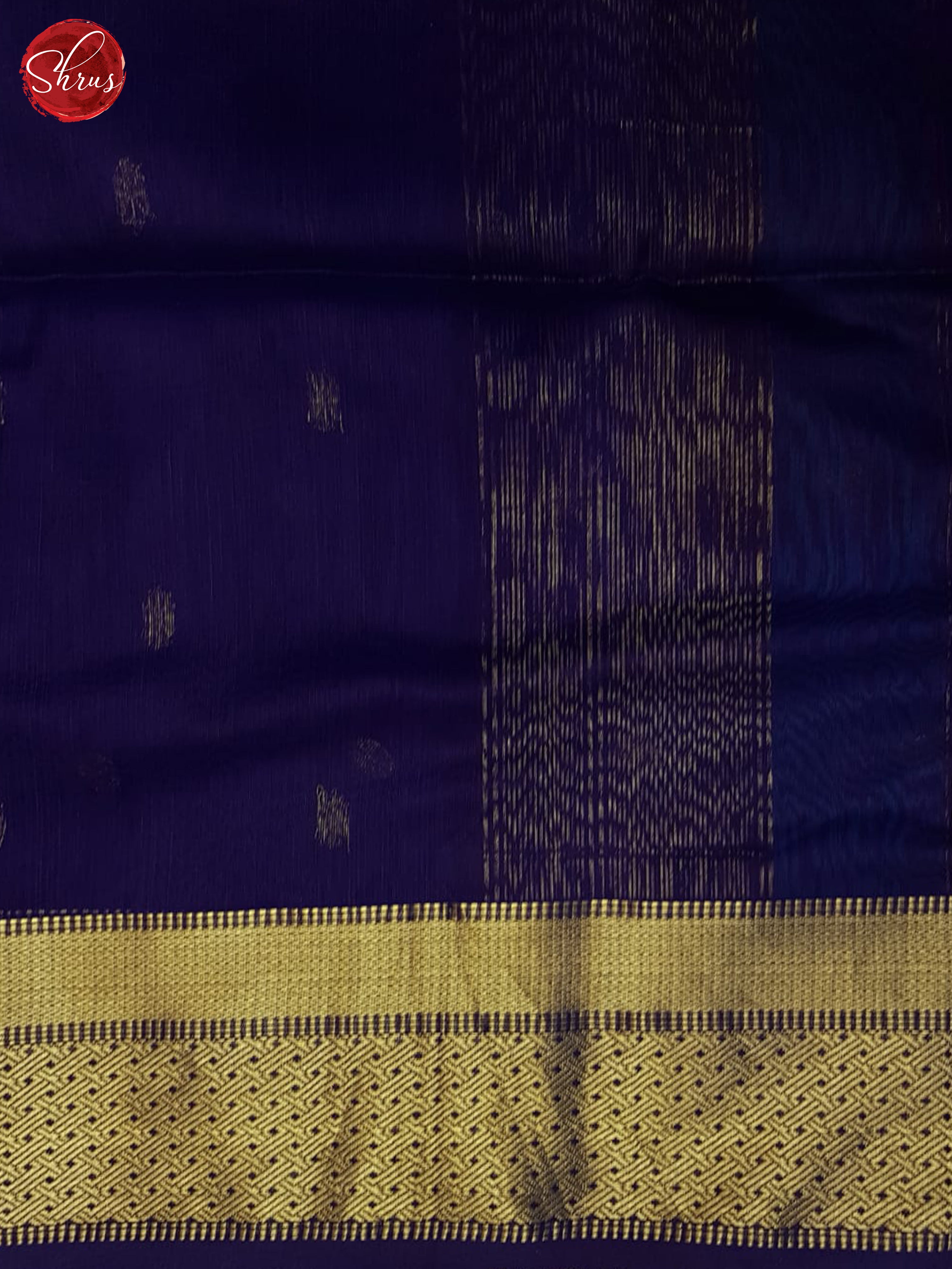 Blue & Violet- Maheshwari Silk Cotton Saree - Shop on ShrusEternity.com
