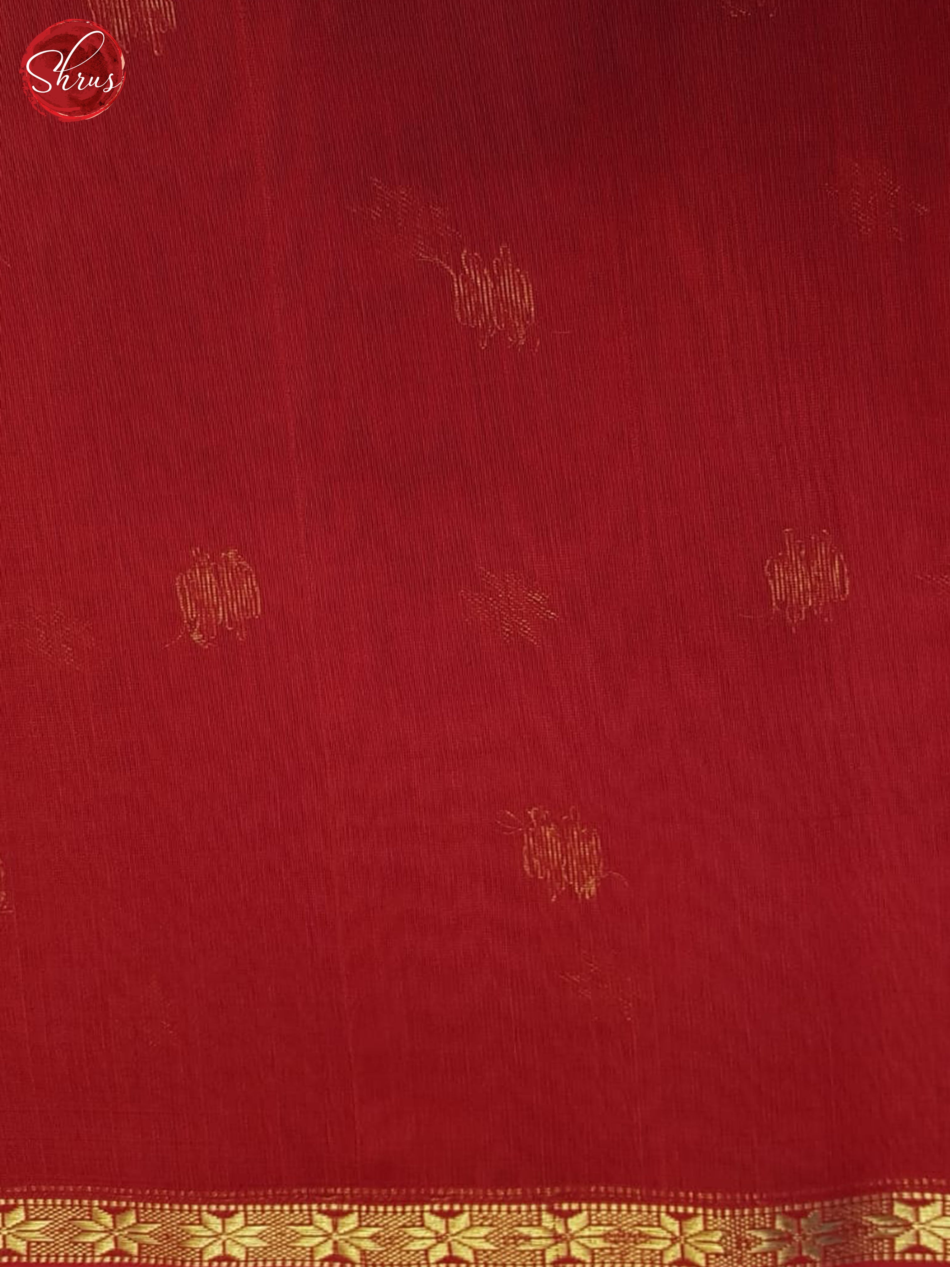 Fire Orange And Red- Maheshwari Silk Cotton Saree - Shop on ShrusEternity.com