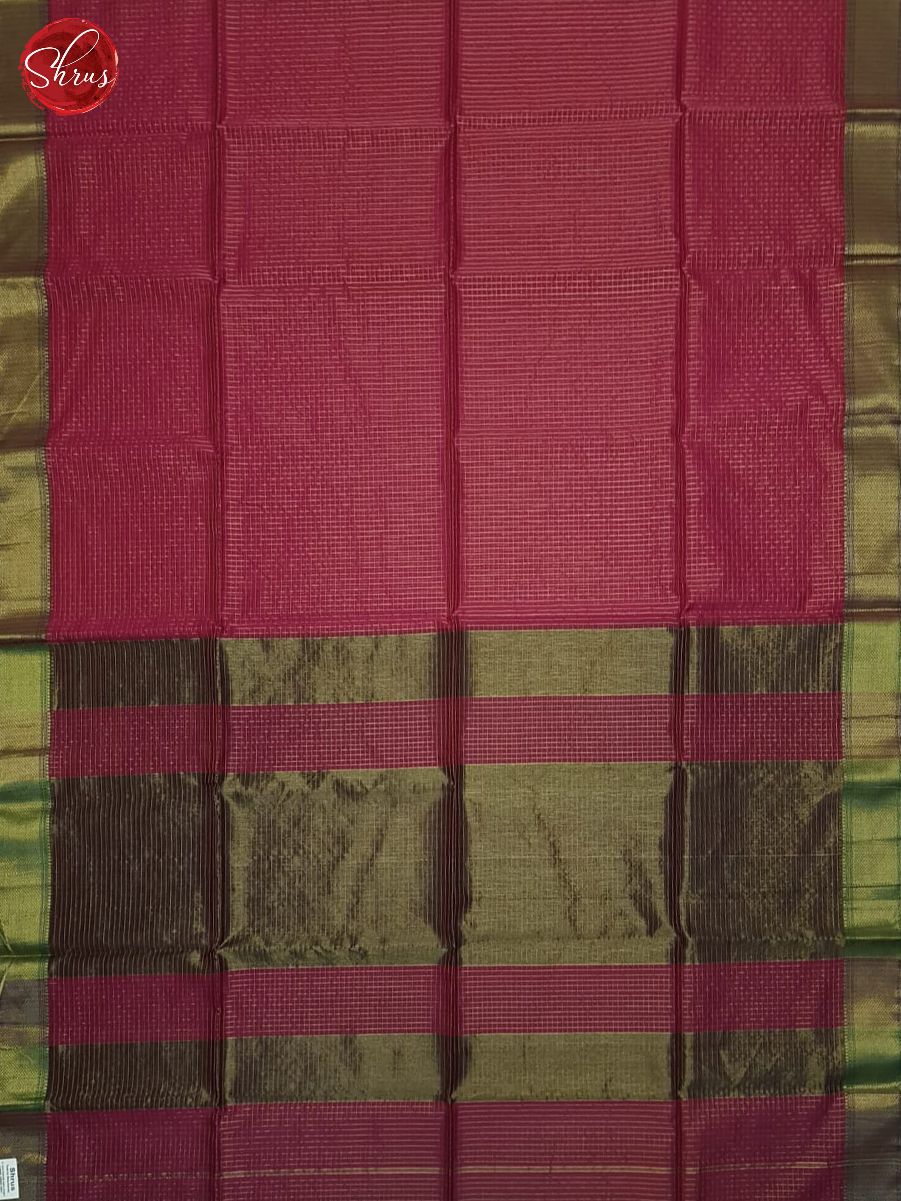 Pink And Green- Maheshwari Silk Cotton Saree - Shop on ShrusEternity.com
