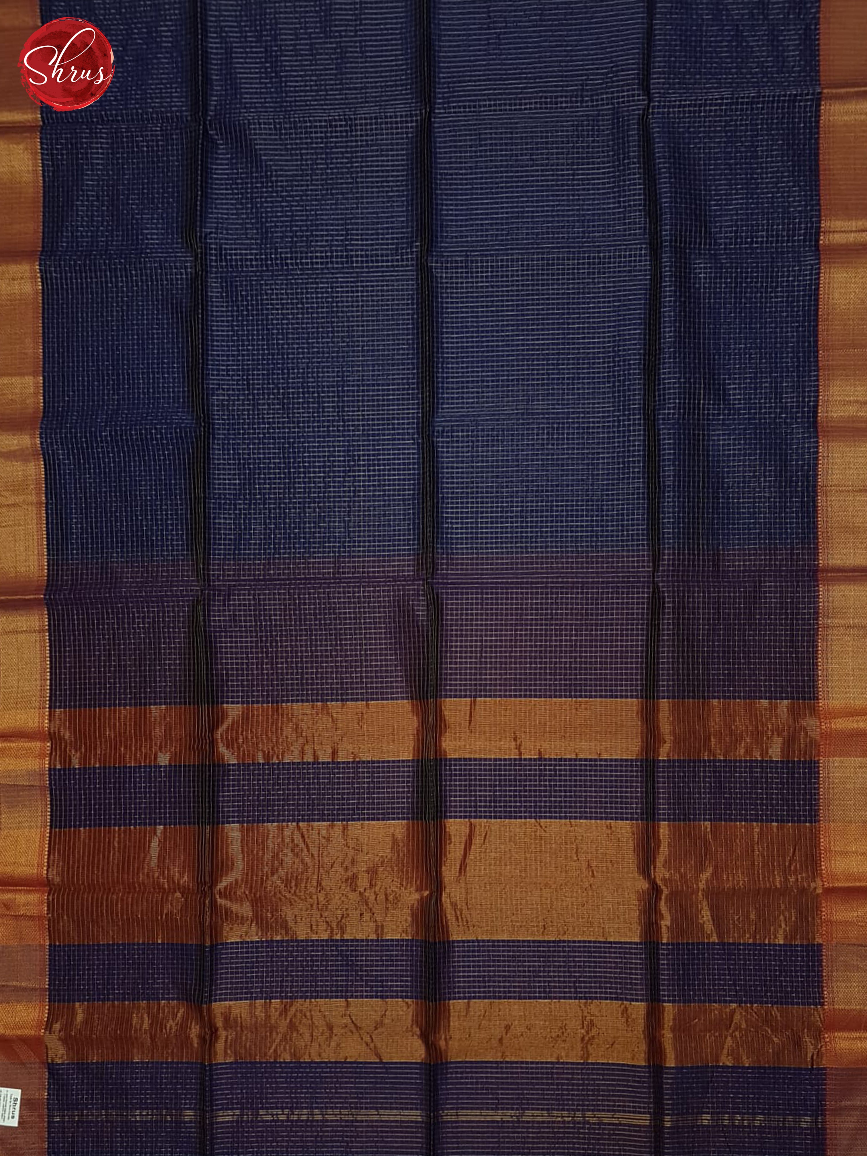 Blue And Arakku Maroon- Maheshwari Silk Cotton Saree
