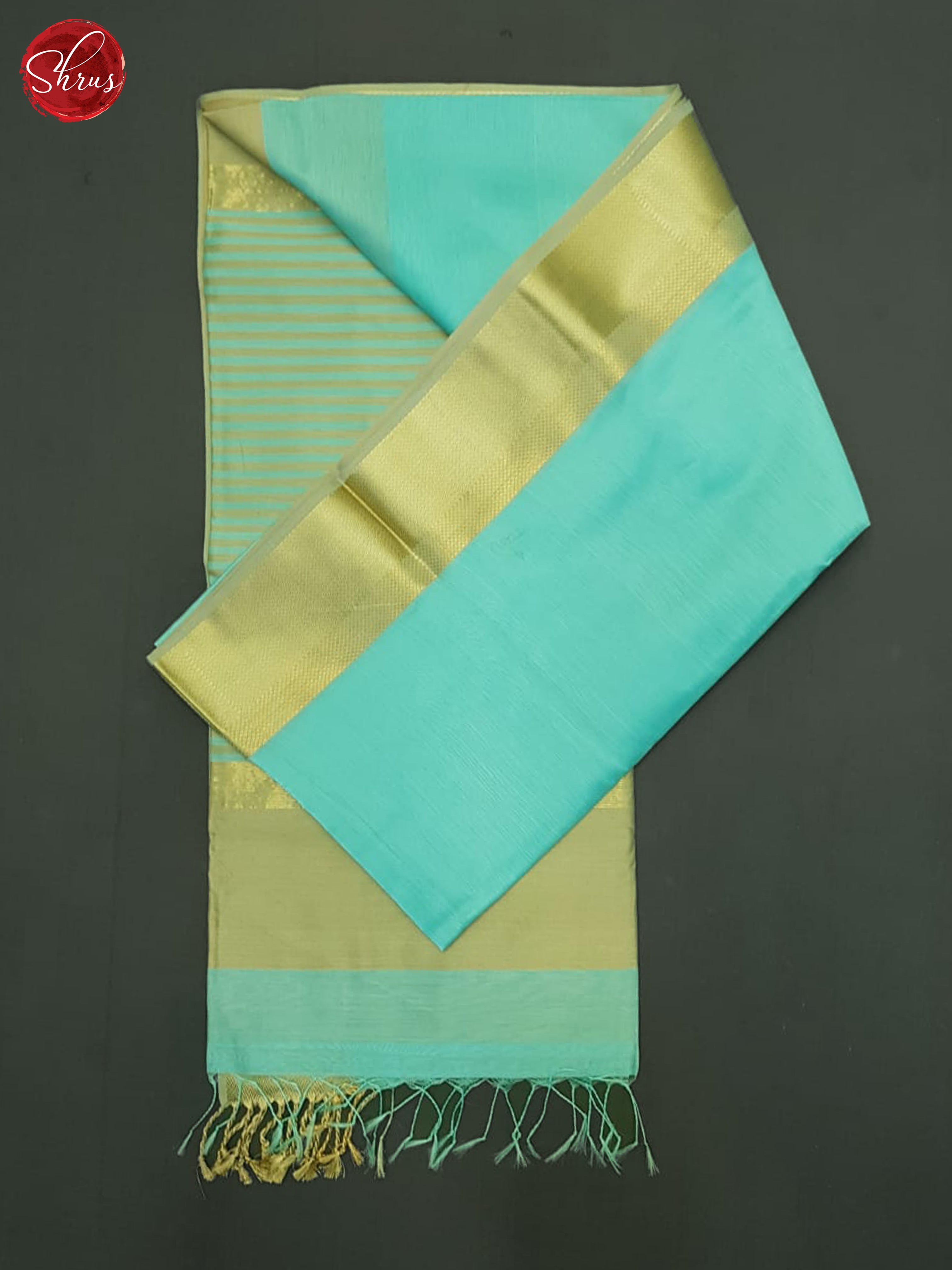 Blue & Beige- Maheshwari Silk Cotton Saree - Shop on ShrusEternity.com