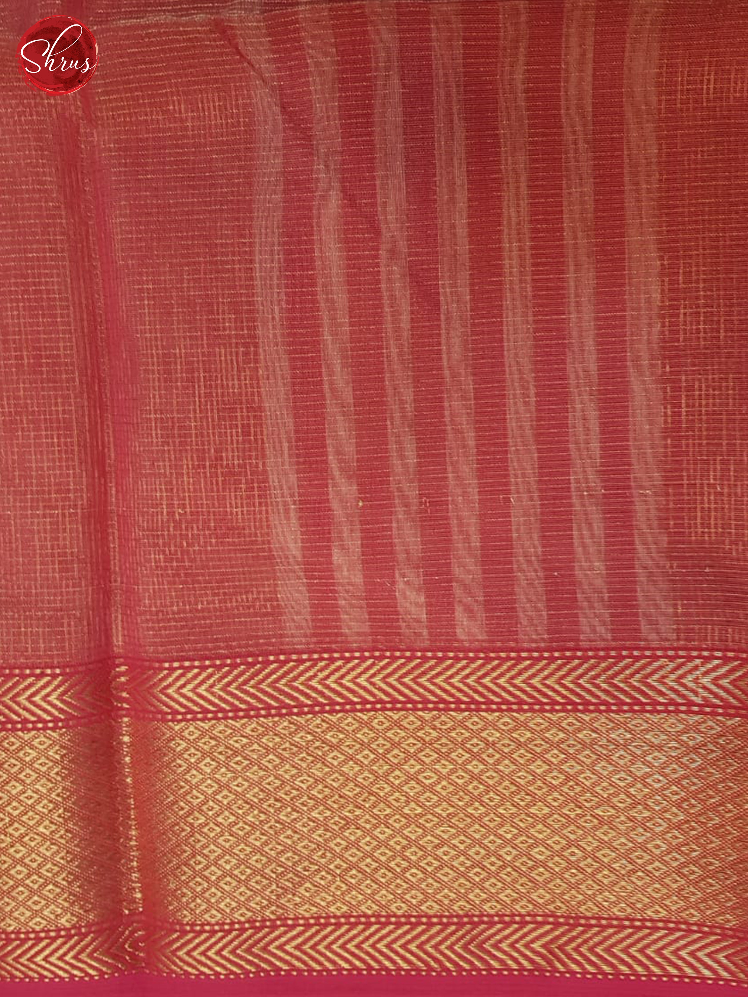 Cream & Red- Maheshwari Silk Cotton Saree - Shop on ShrusEternity.com