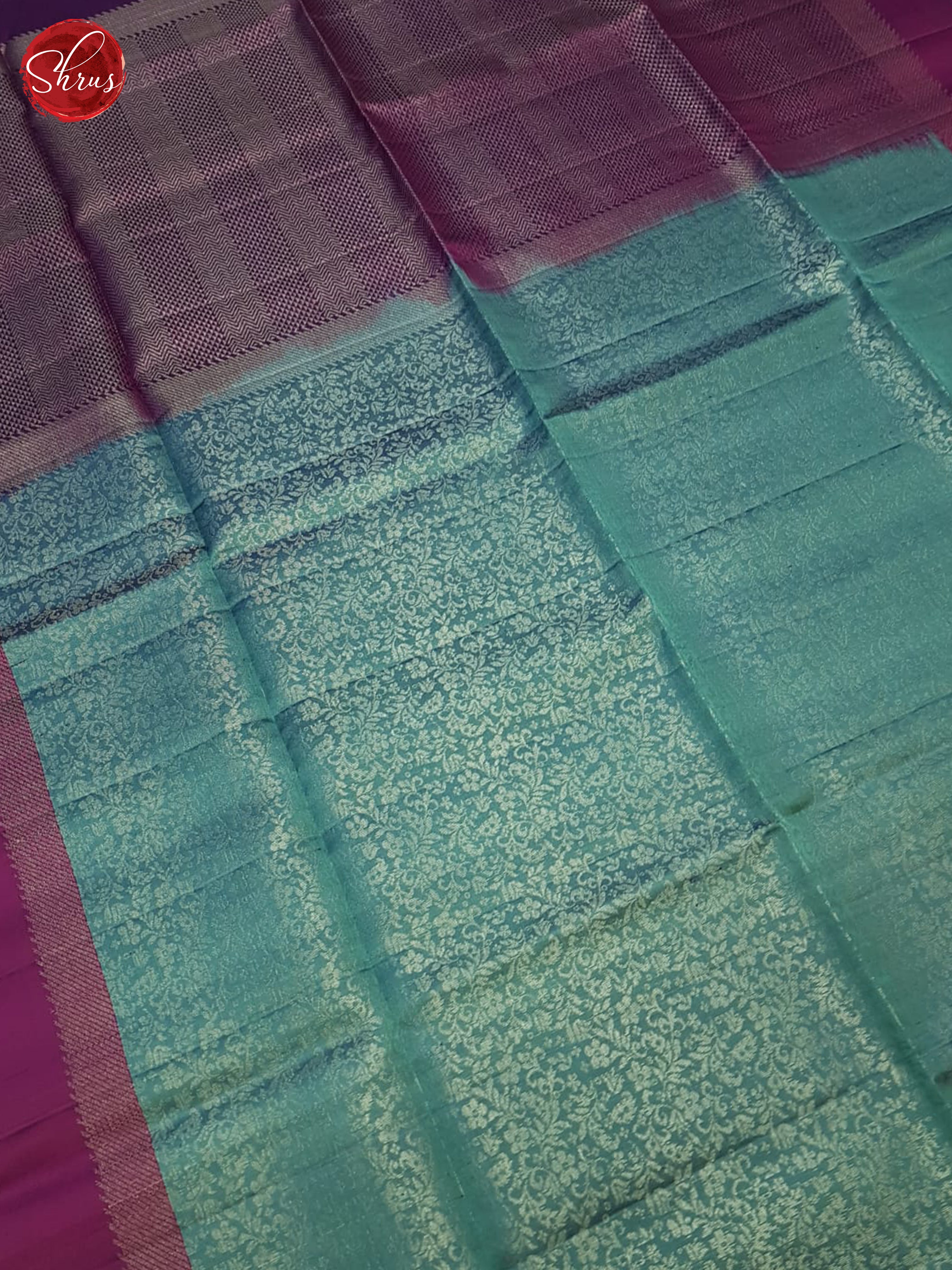 Blue And Wine- Soft Silk Saree - Shop on ShrusEternity.com